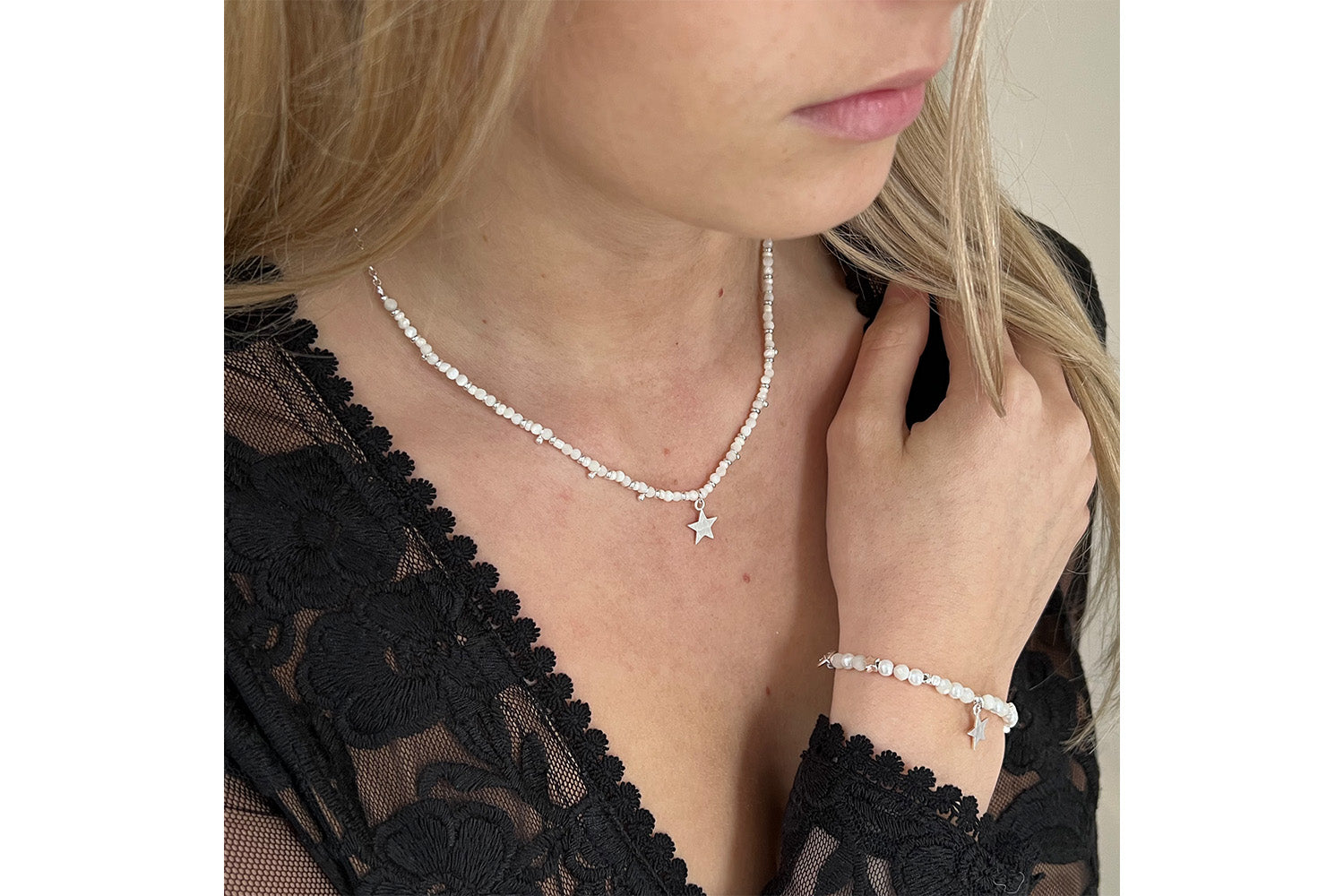 White Star Necklace and Bracelet Gift Set - Boho Betty