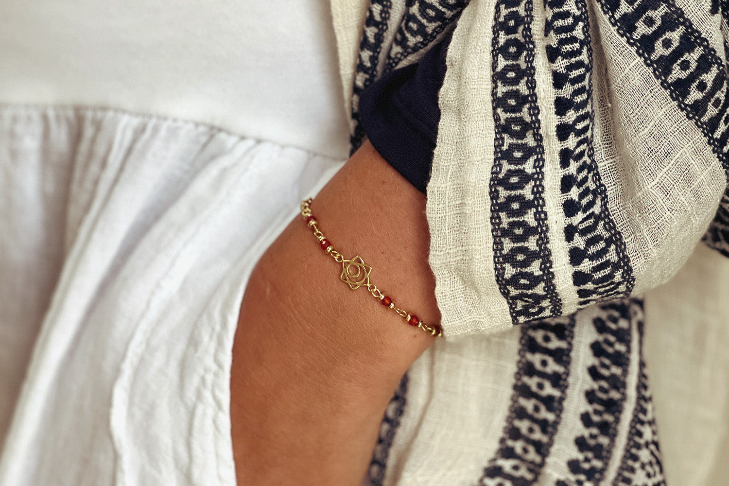 Sacral Chakra Gemstone Bracelet Gold - Boho Betty