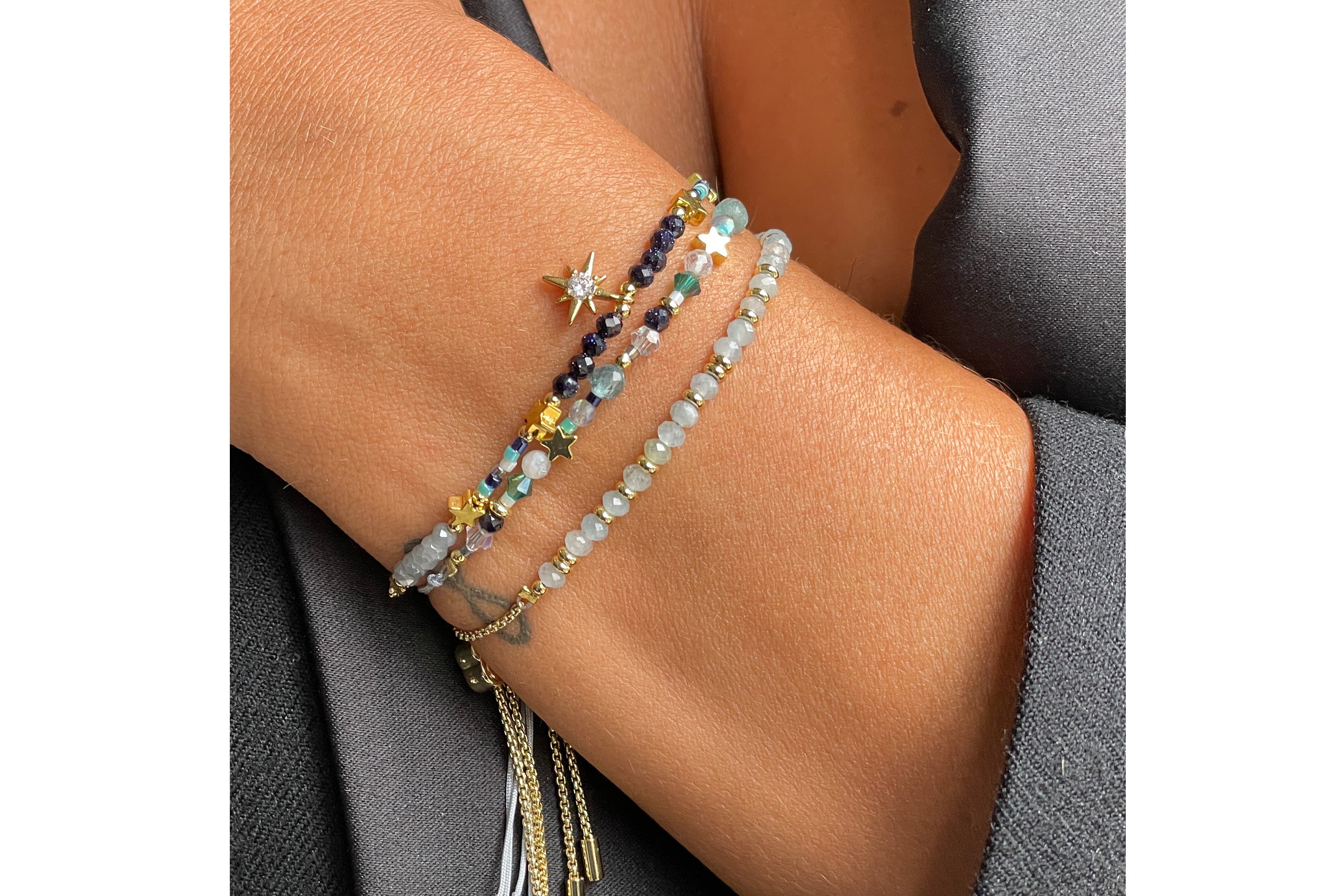 Comet Gemstone Gold Bracelet - Boho Betty