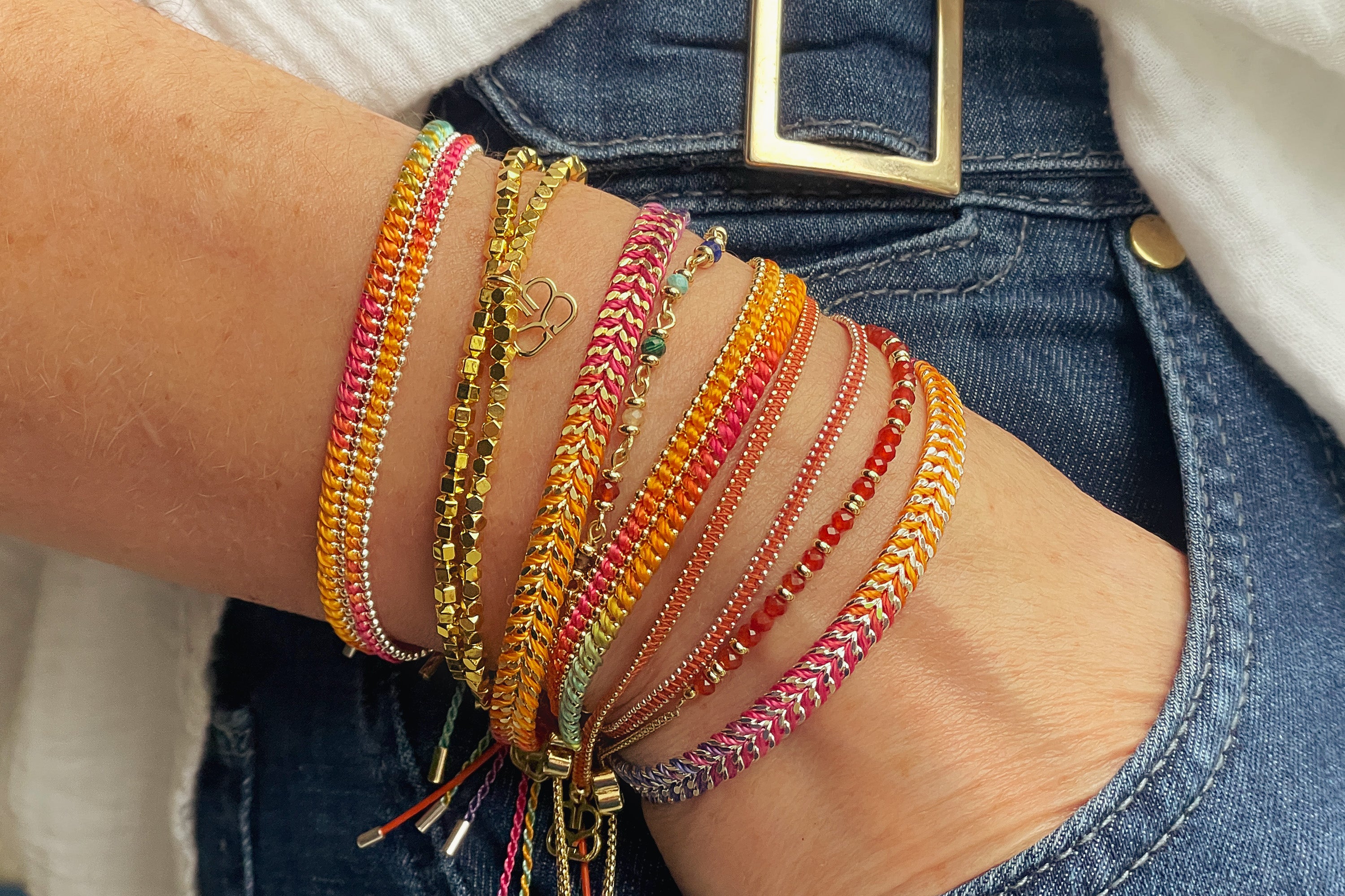 Sunrise Orange Bracelet Stack - Boho Betty