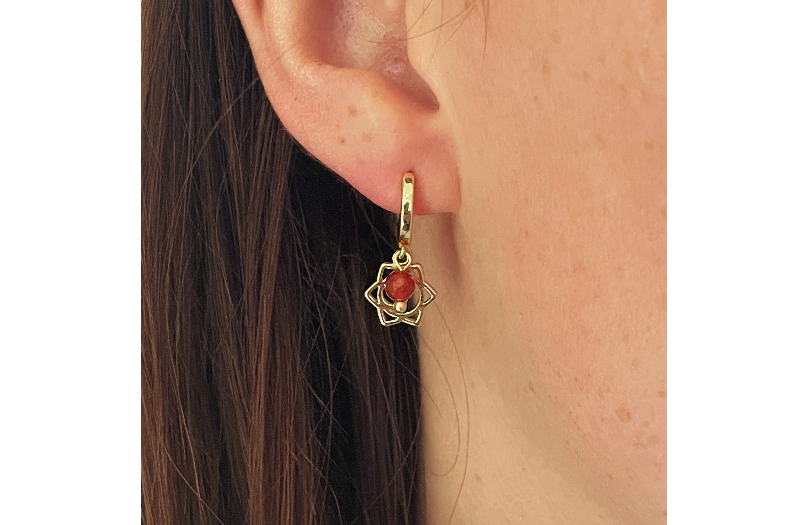 Sacral Chakra Gold Hoop Earring - Boho Betty