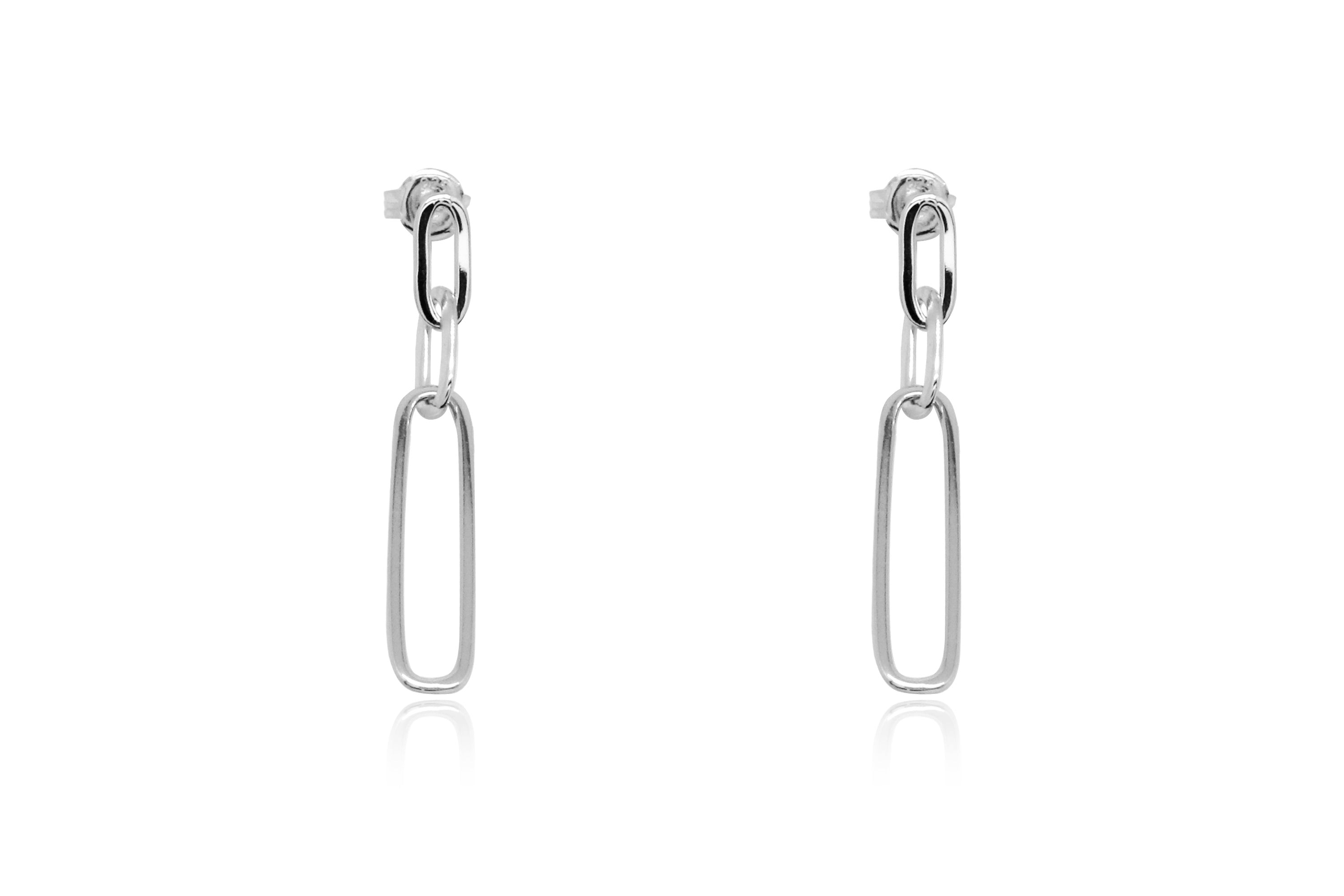 Alto Silver Chain Drop Earrings - Boho Betty