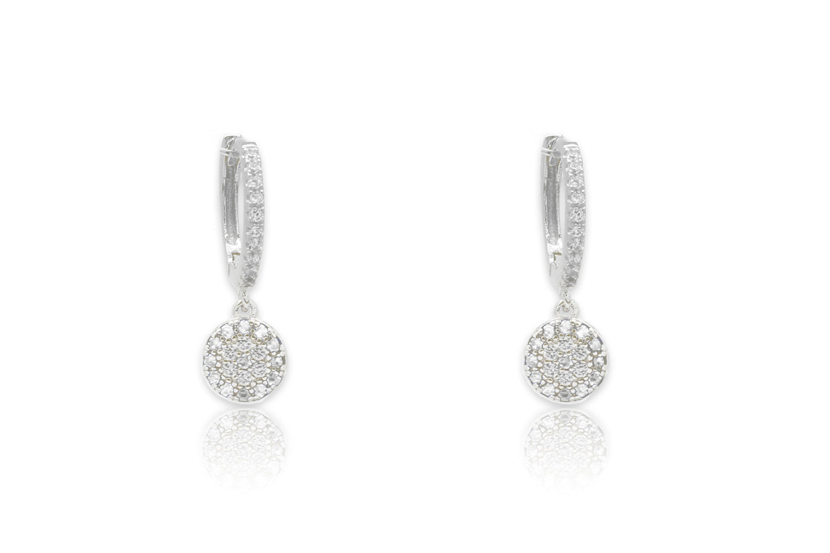 Balan Sterling Silver CZ Drop Huggies