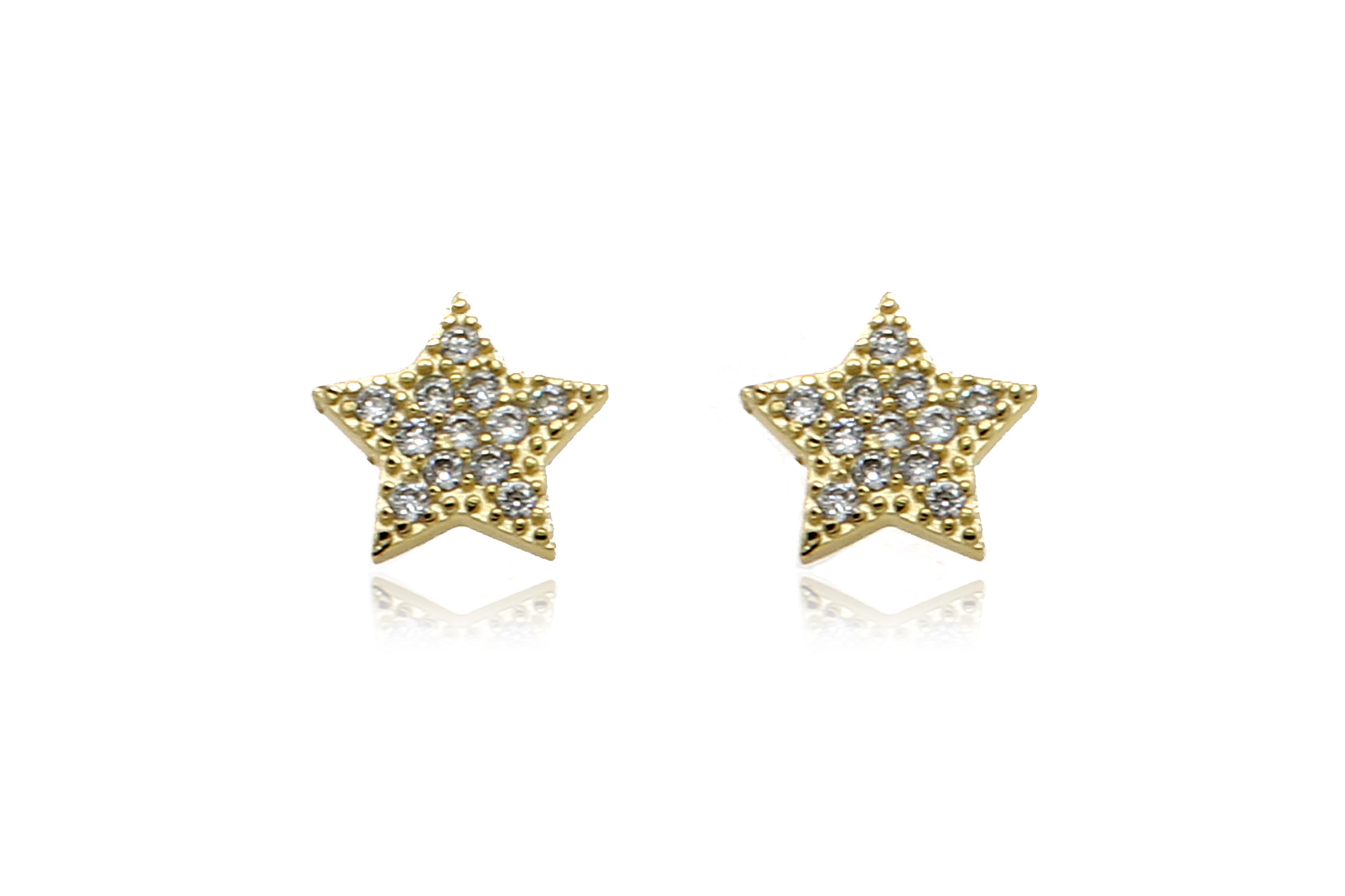 Chastain Gold CZ Star Stud Earrings - Boho Betty