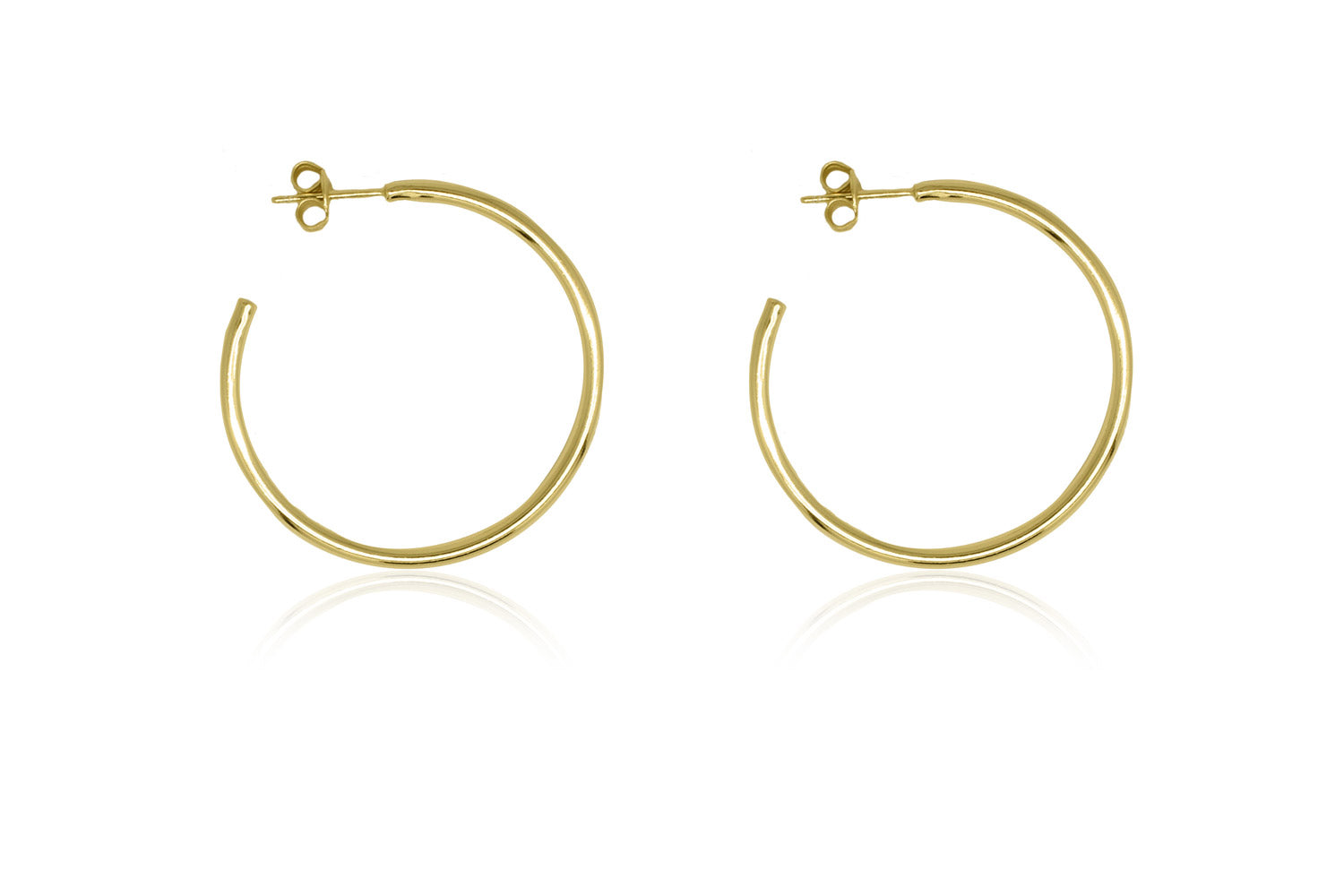 Julin 34mm Gold Plain Hoop Earrings - Boho Betty