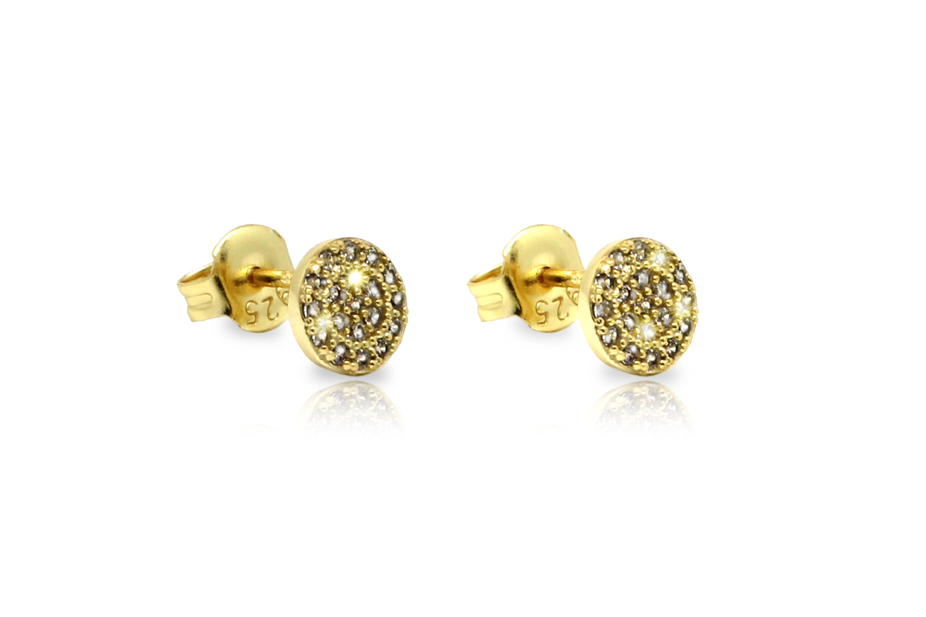 Ranaut Clear CZ Gold Stud Earrings - Boho Betty