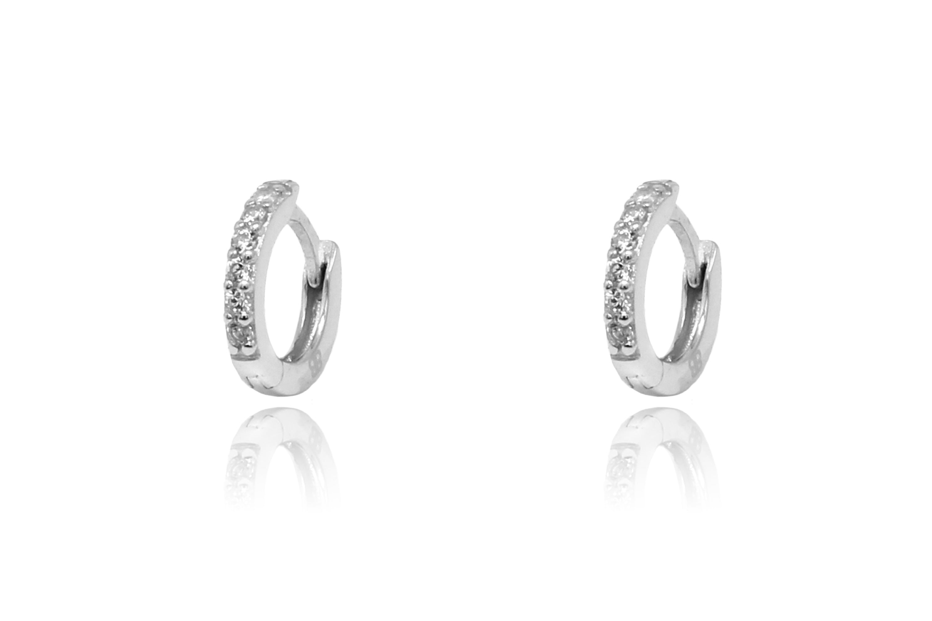 Reddy Clear CZ Silver Huggies - Boho Betty