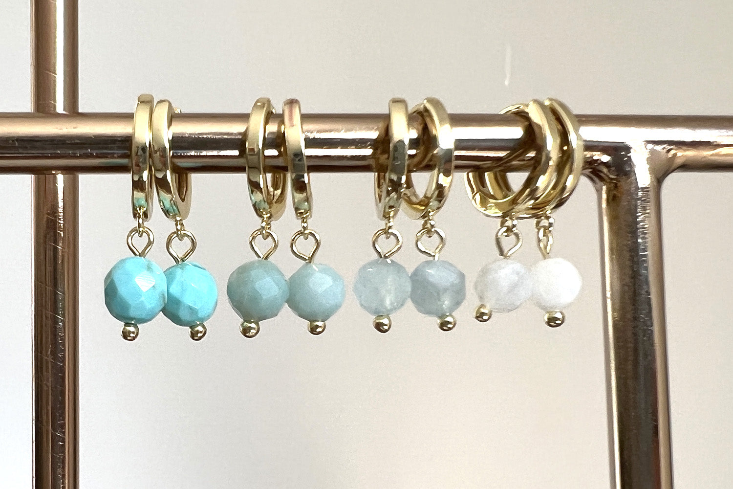 December Birthstone Earrings - Gold & Turquoise - Boho Betty