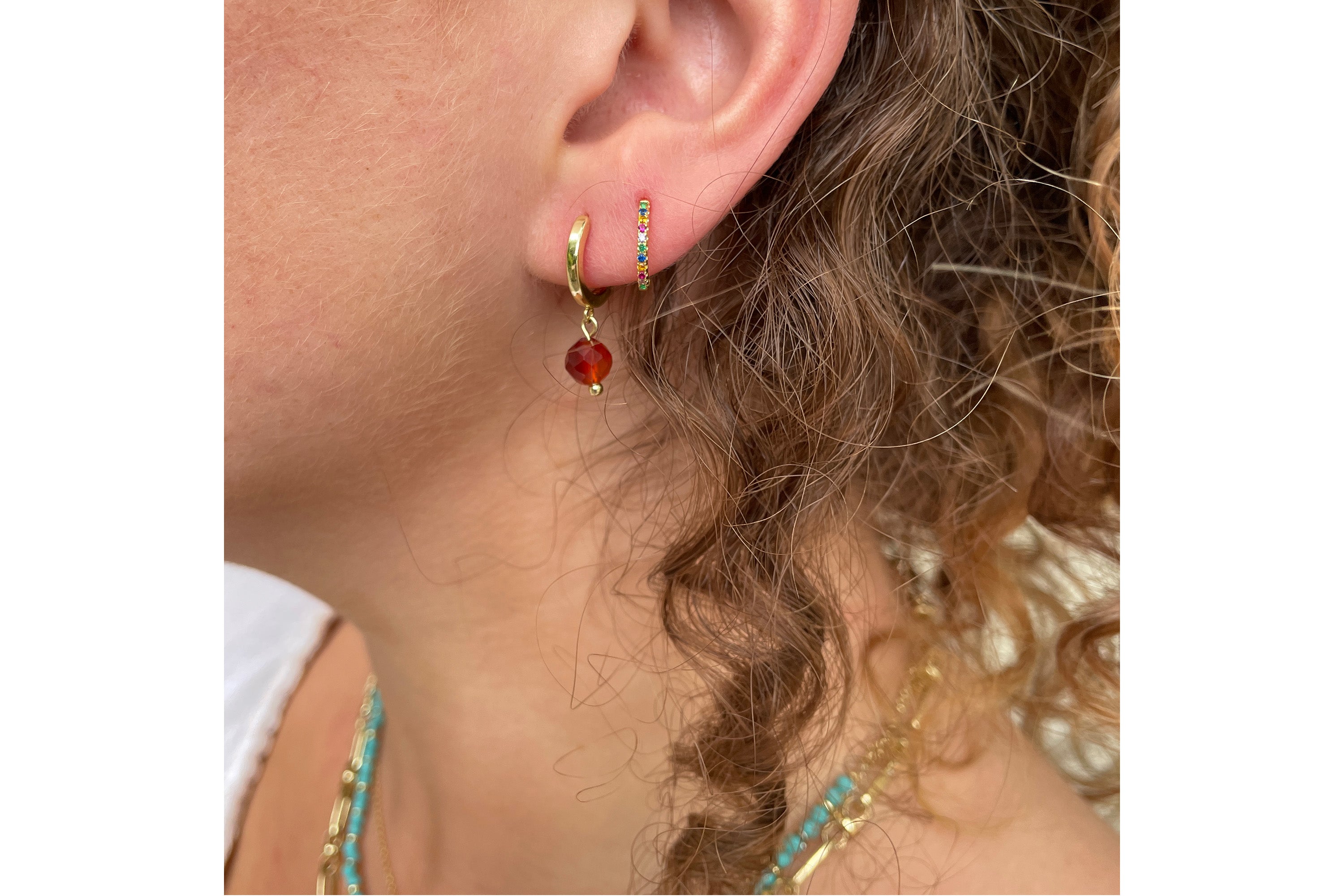 Carnelian earrings gold best sale
