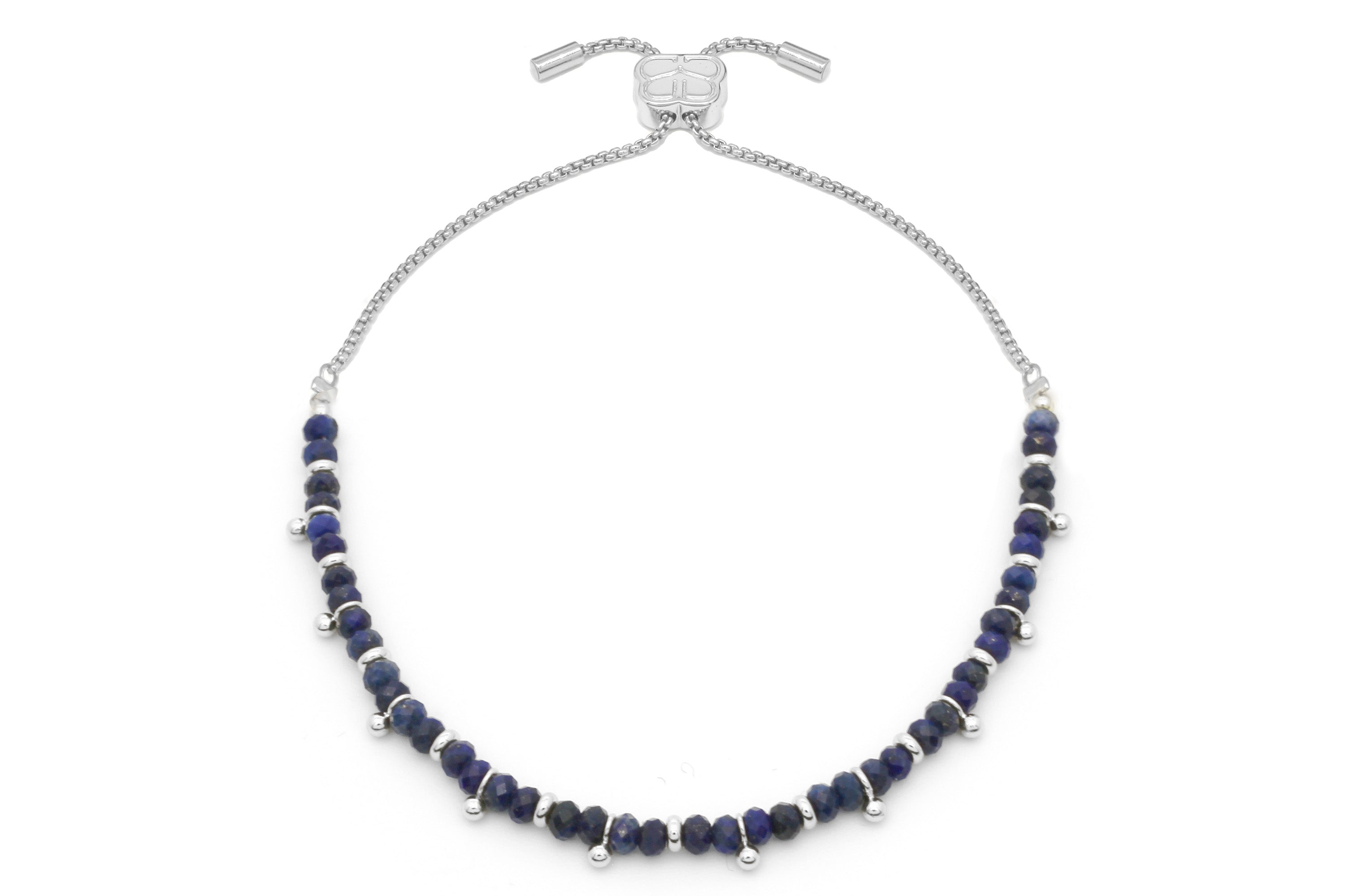 Harmony Lapis Lazuli Silver Bracelet - Boho Betty