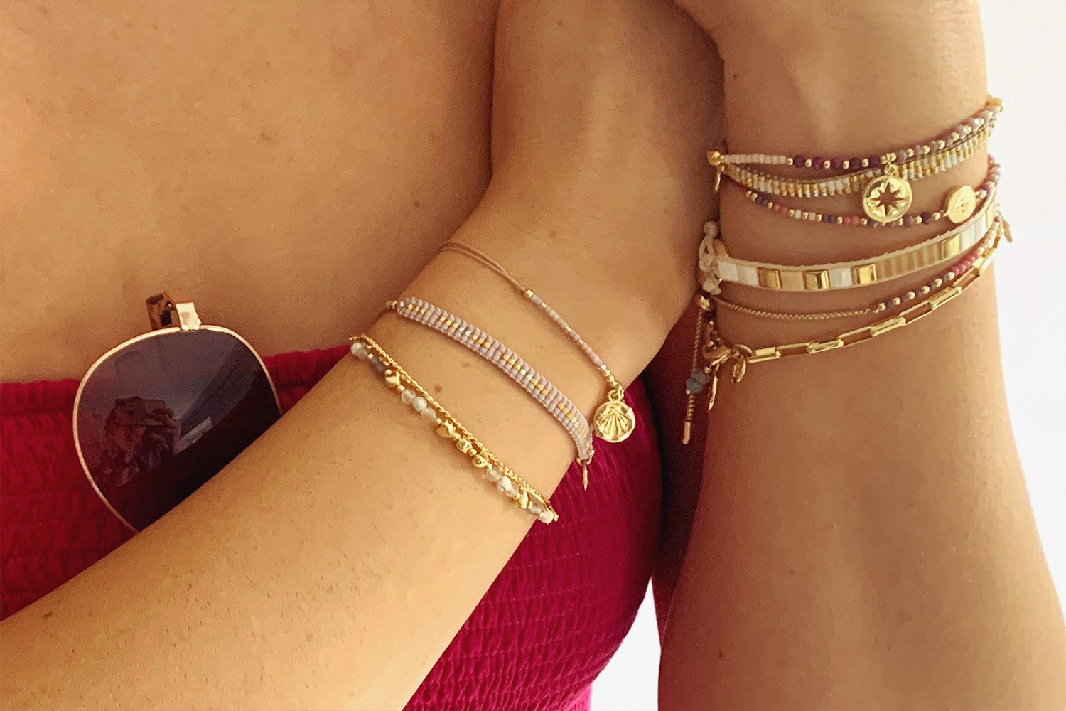 Nissi Gold Link Chain Charm Bracelet - Boho Betty