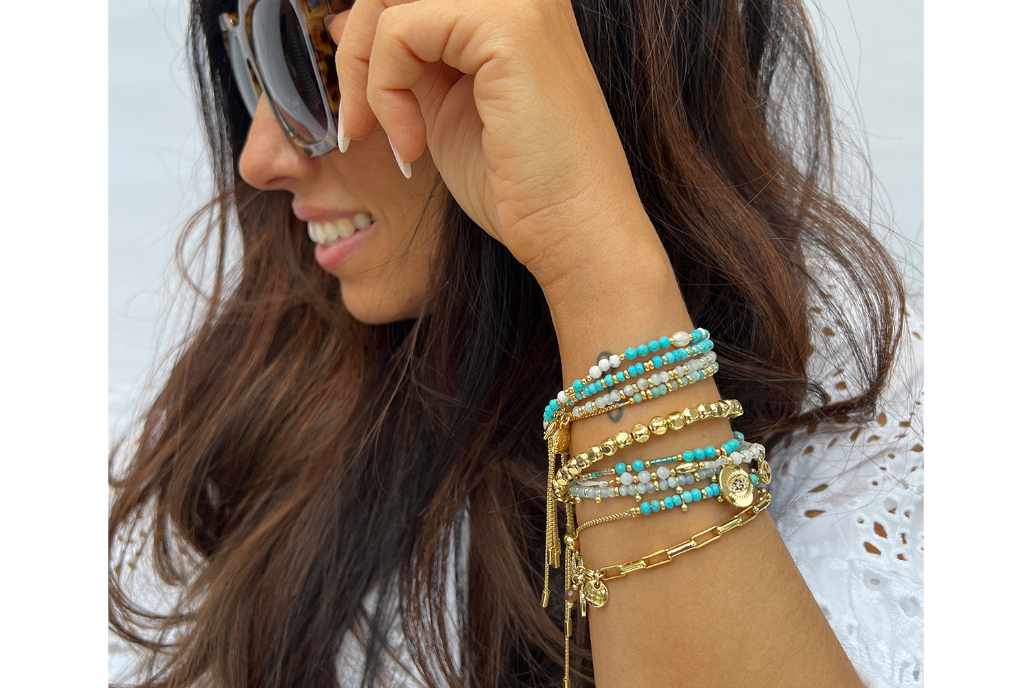 Mystical Turquoise Gold Bracelet - Boho Betty