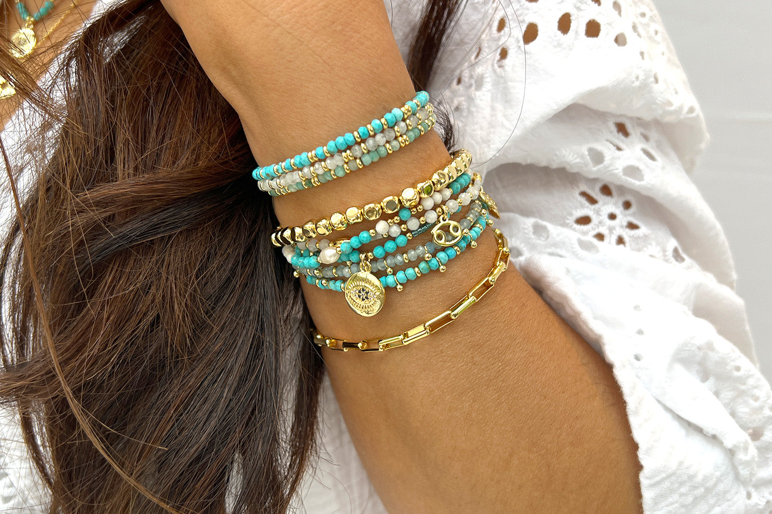 Harmony Turquoise Gold Bracelet - Boho Betty