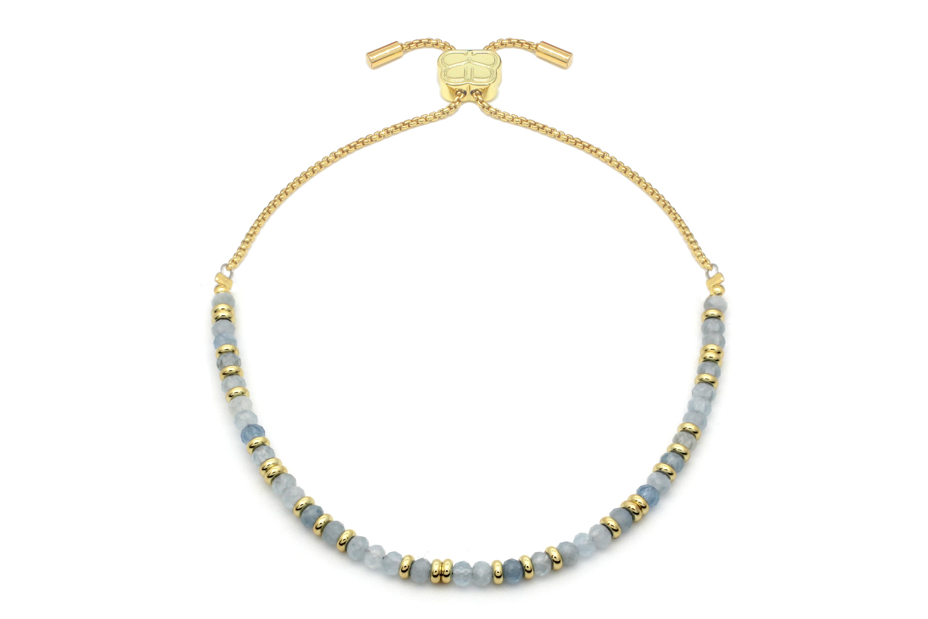 Mystical Aquamarine Gold Bracelet - Boho Betty