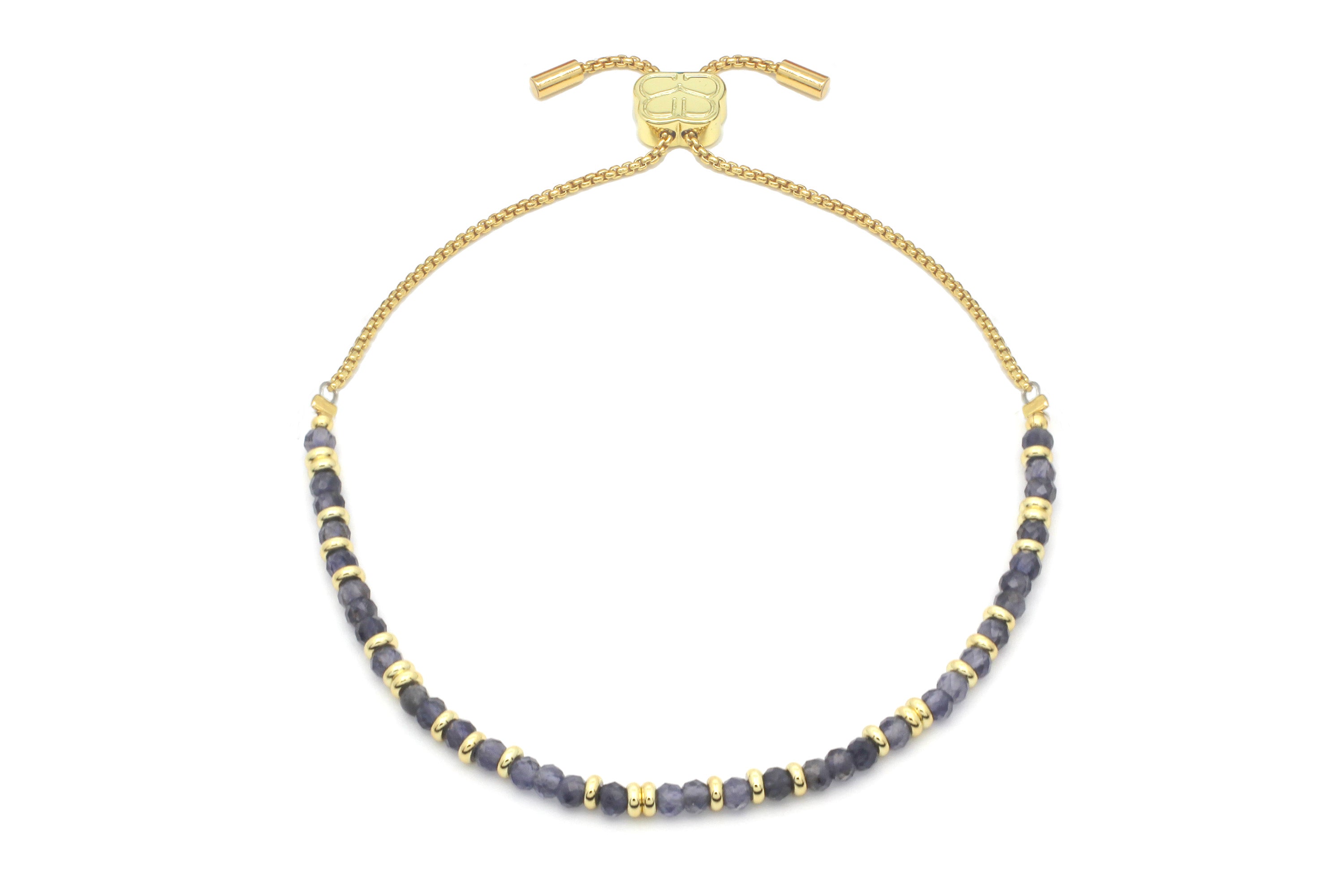 Mystical Iolite Gold Bracelet - Boho Betty