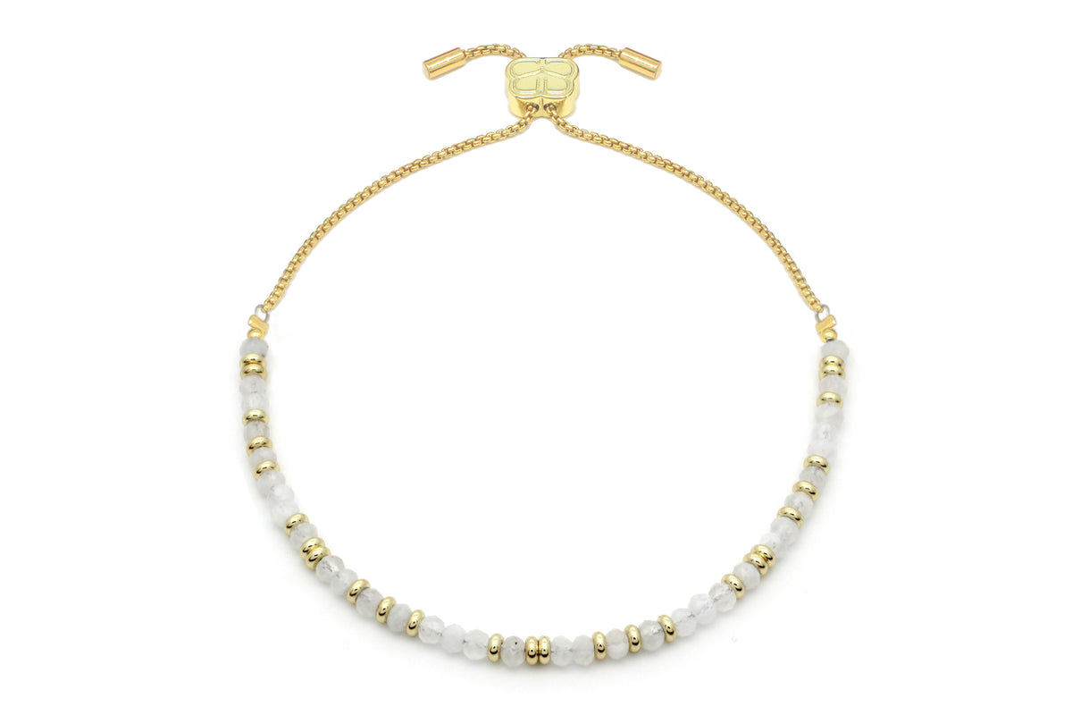 Mystical Rainbow Moonstone Gold Bracelet
