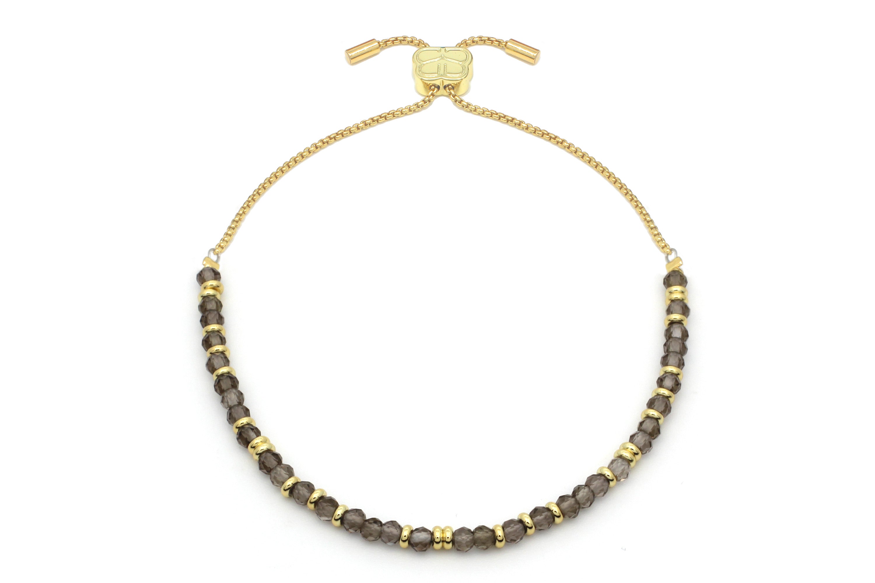 Mystical Smokey Quartz Gold Bracelet - Boho Betty