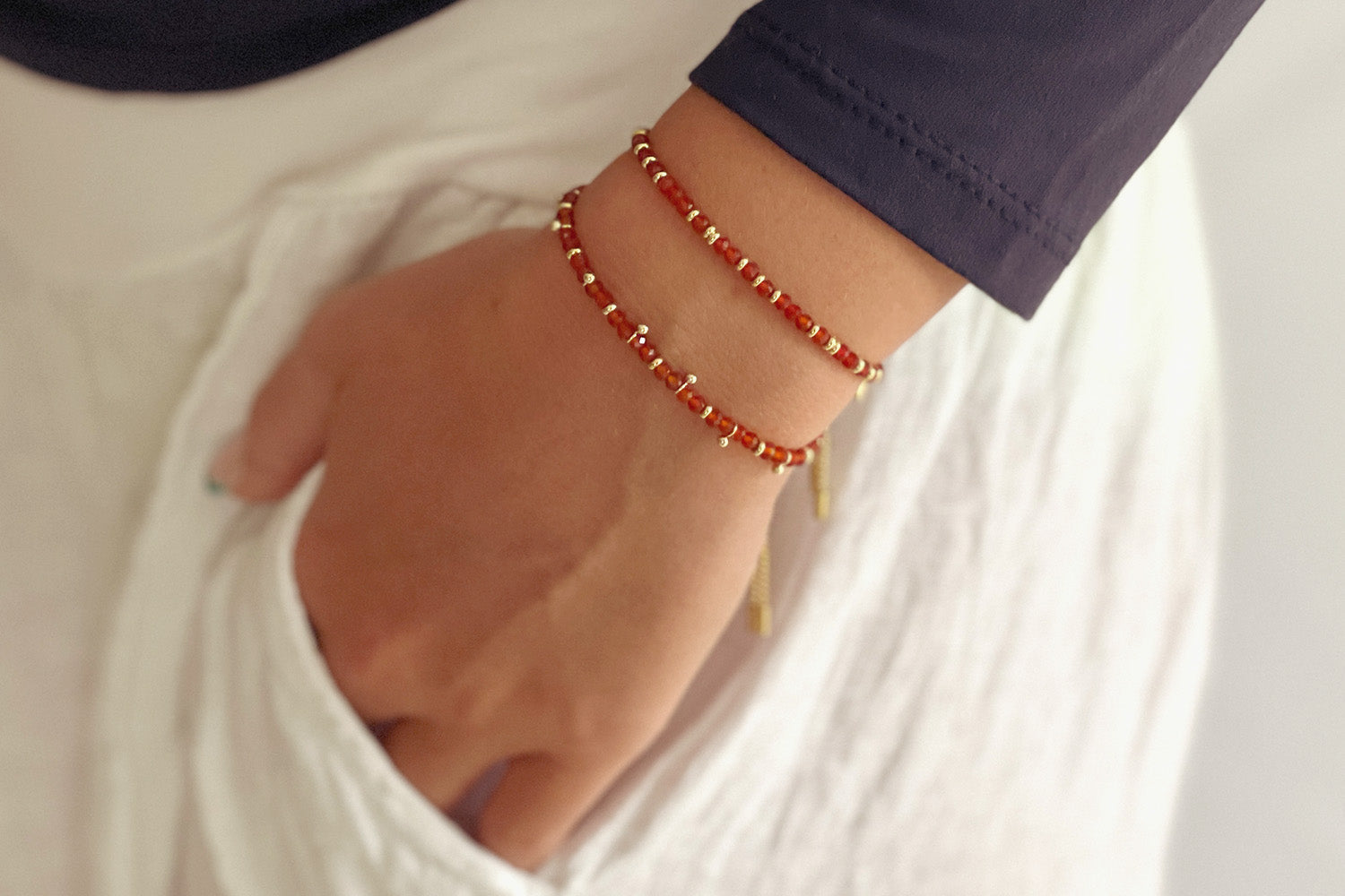 Mystical Cornelian Gold Bracelet - Boho Betty