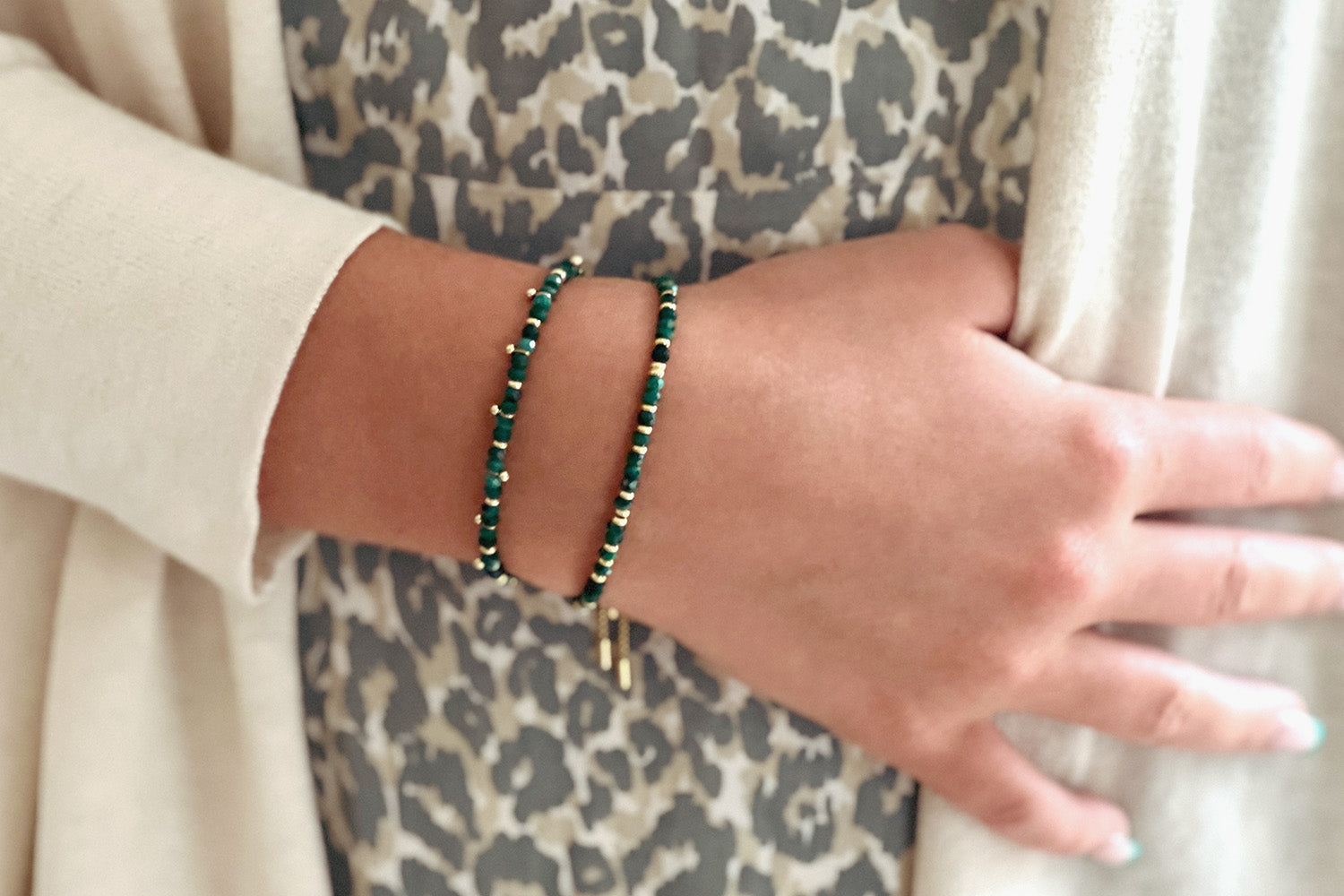 Mystical Malachite Gold Bracelet - Boho Betty