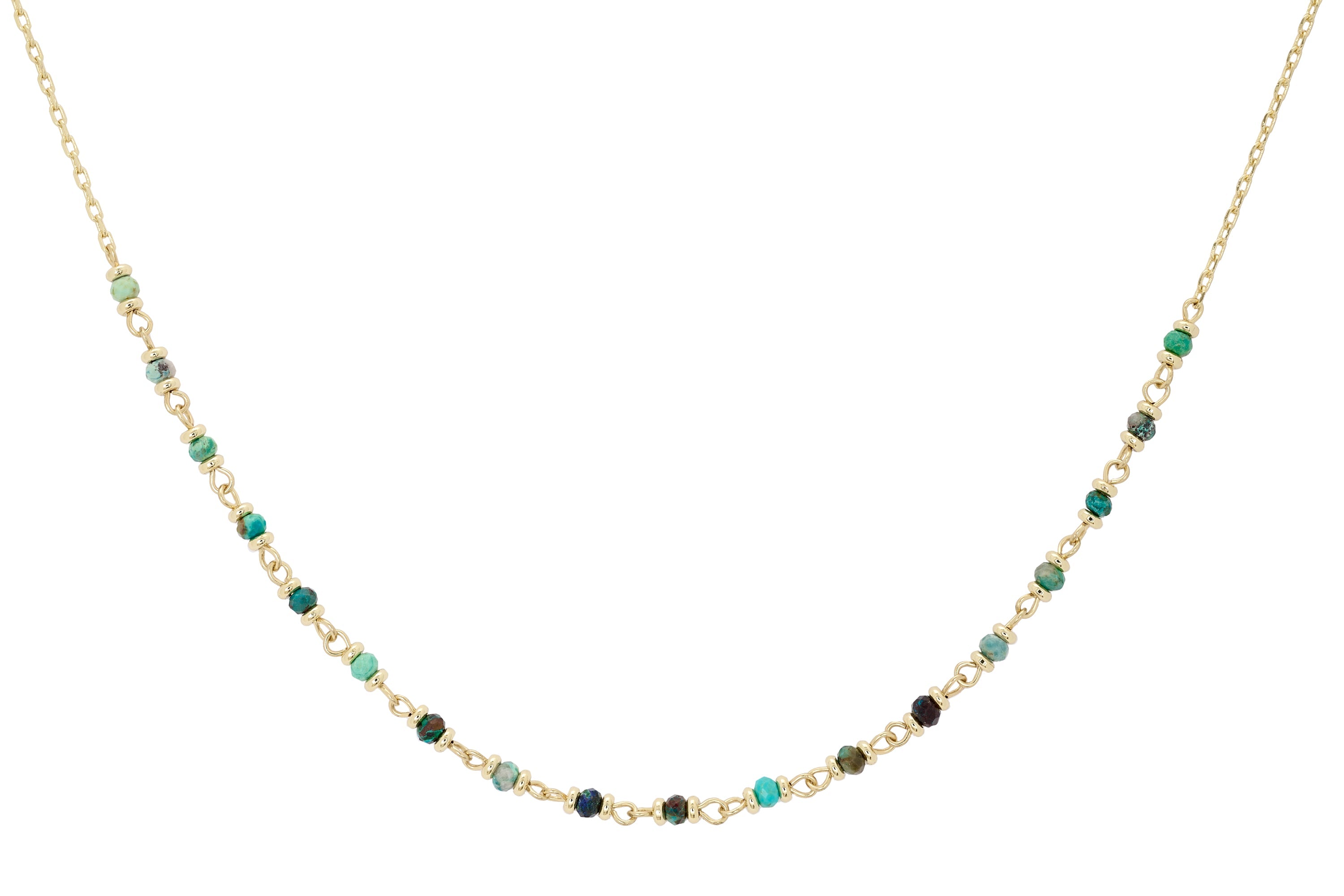 Panacea Azurite Gemstone Gold Necklace #color_Gold