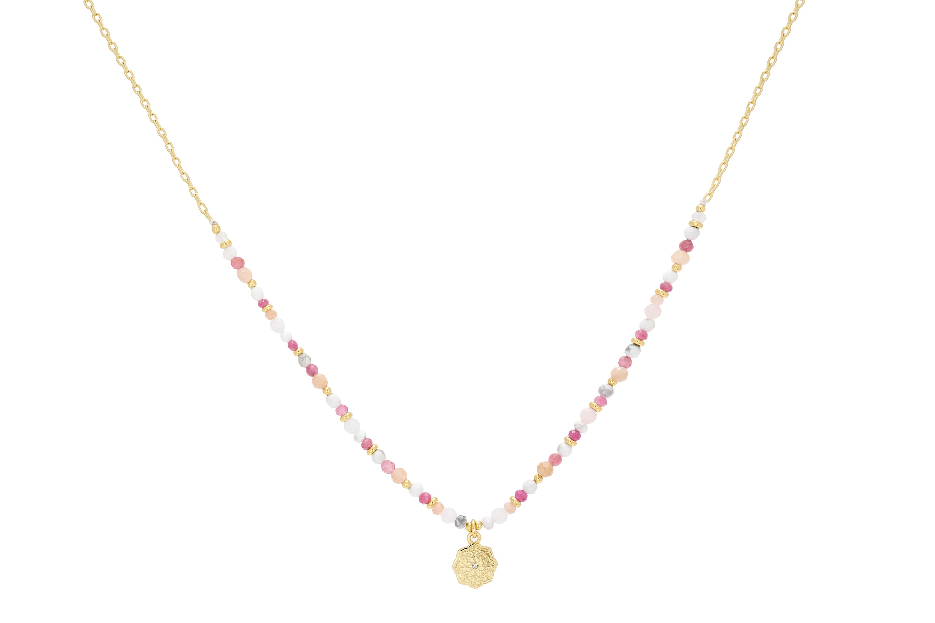 Darleen Pink Tourmailine Gemstone Necklace - Boho Betty