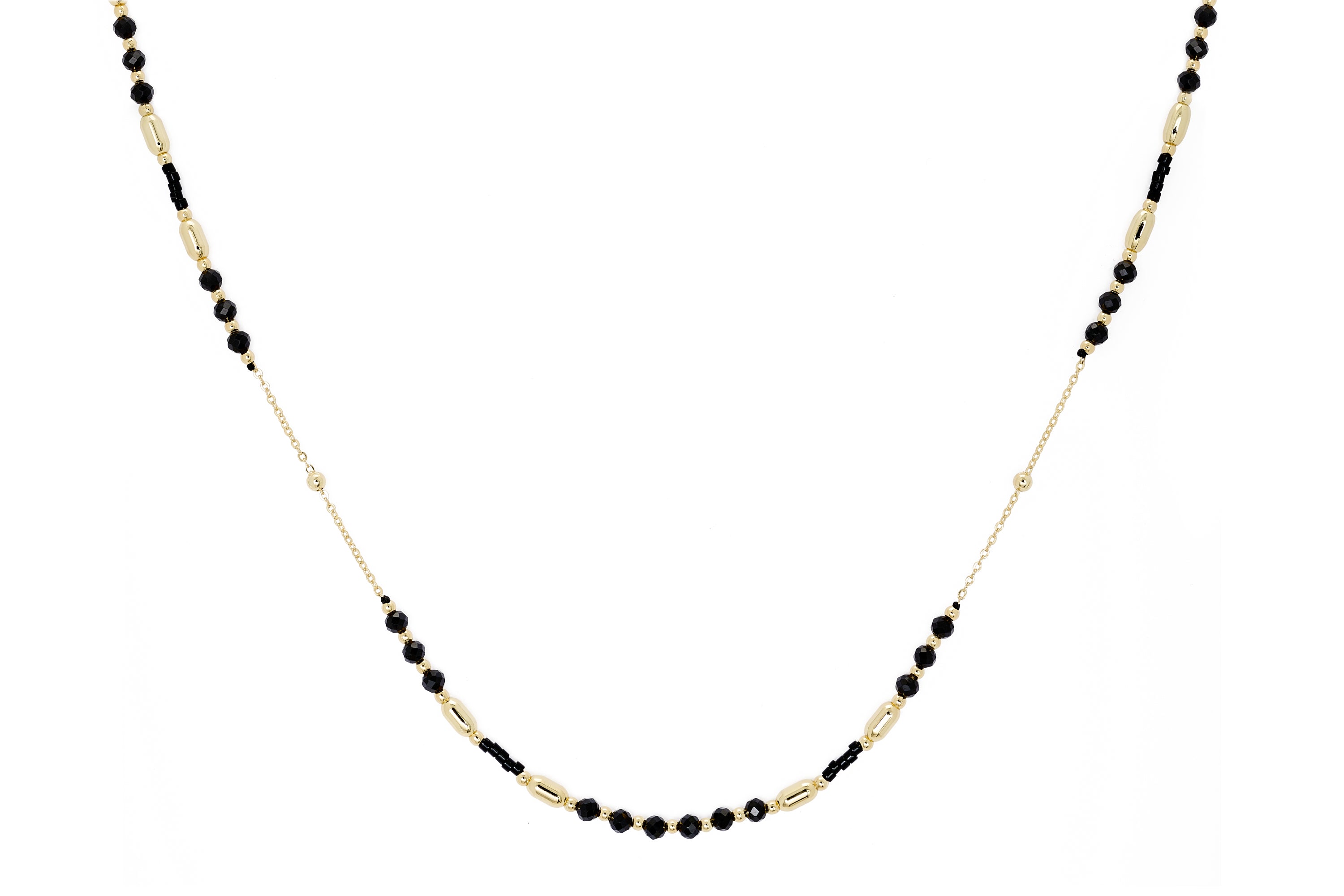Horus Black Spinel Gold Gemstone Necklace - Boho Betty