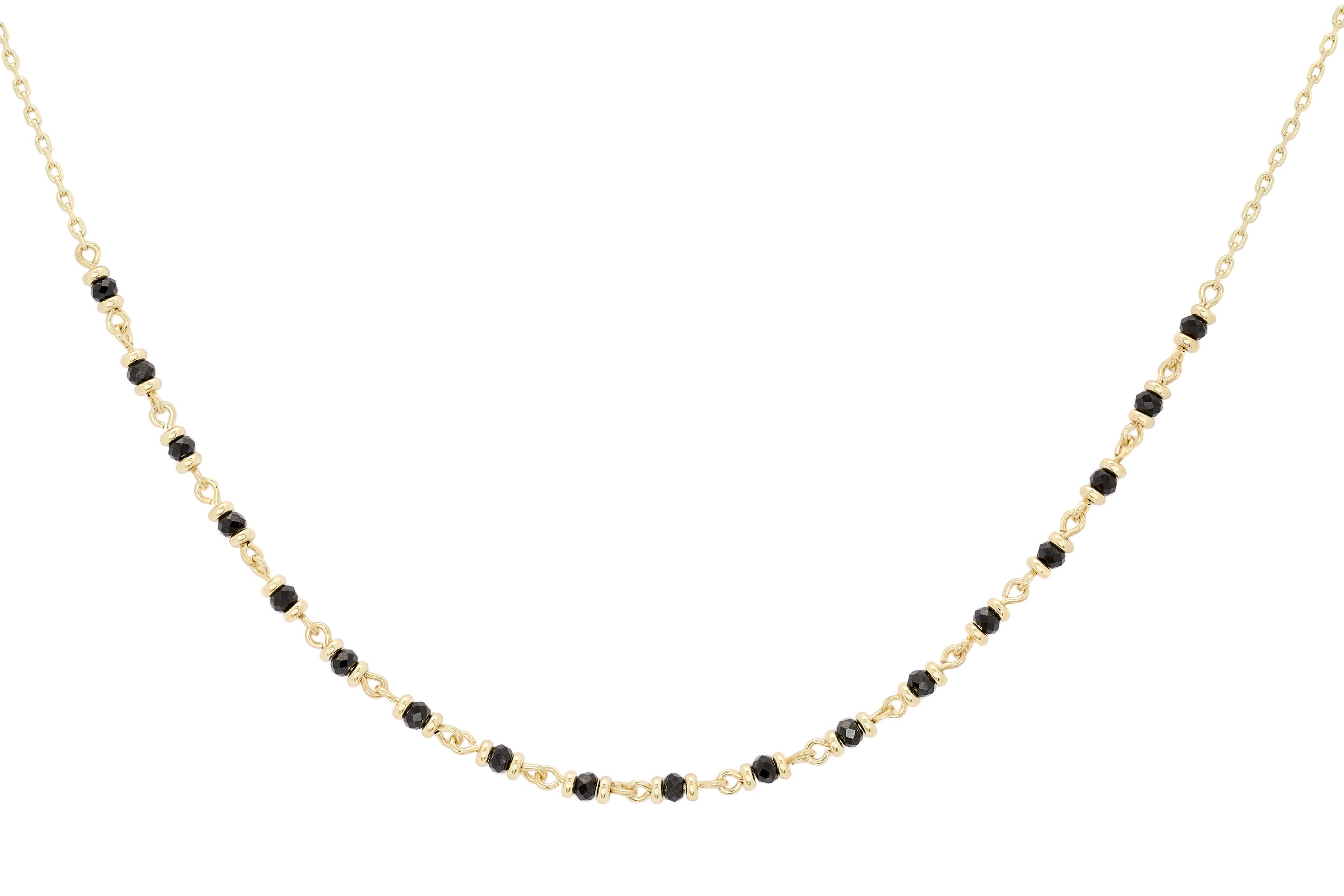 Panacea Black Spinel Gold Gemstone Necklace - Boho Betty