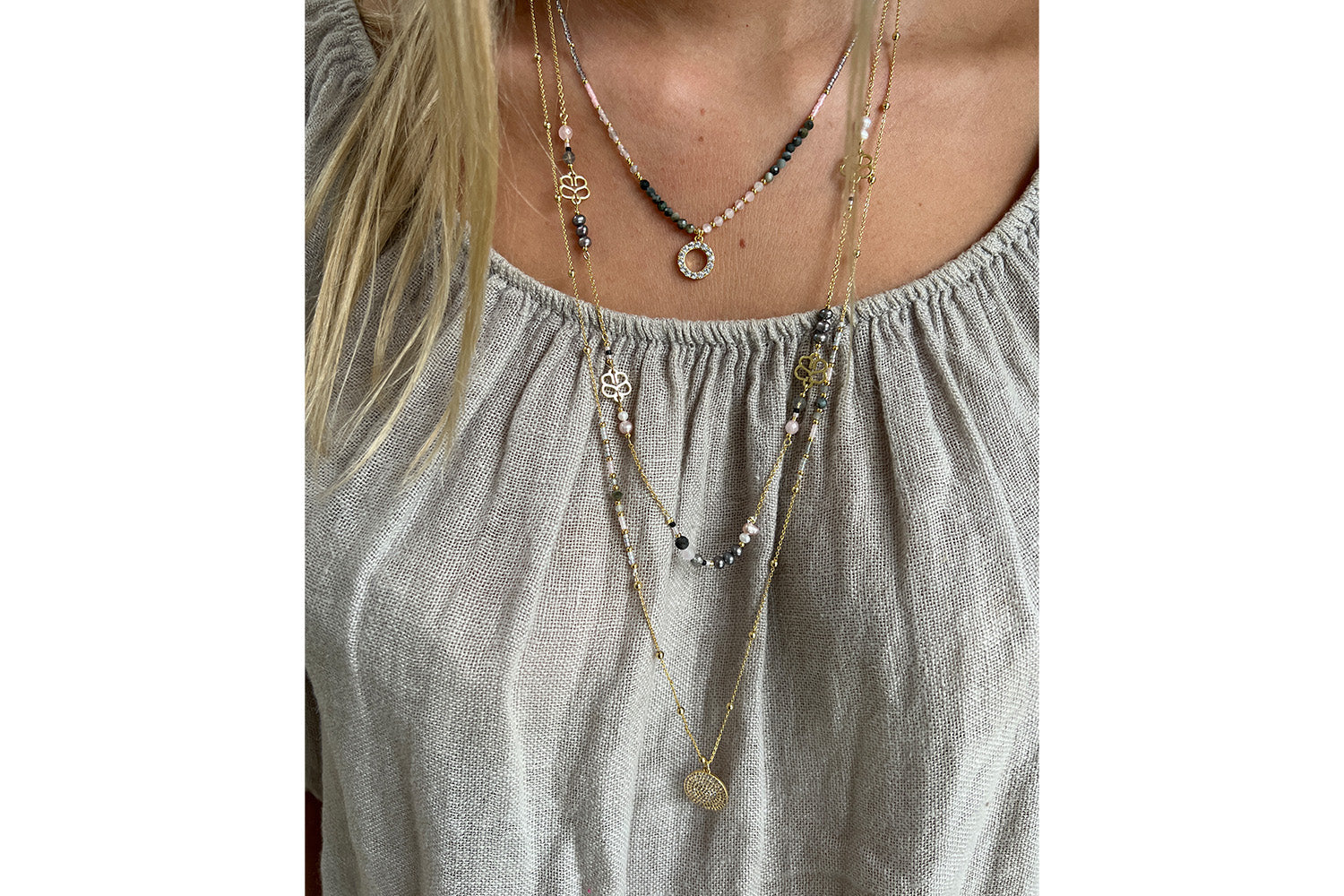 Dian Labradorite Long Pendant Necklace - Boho Betty