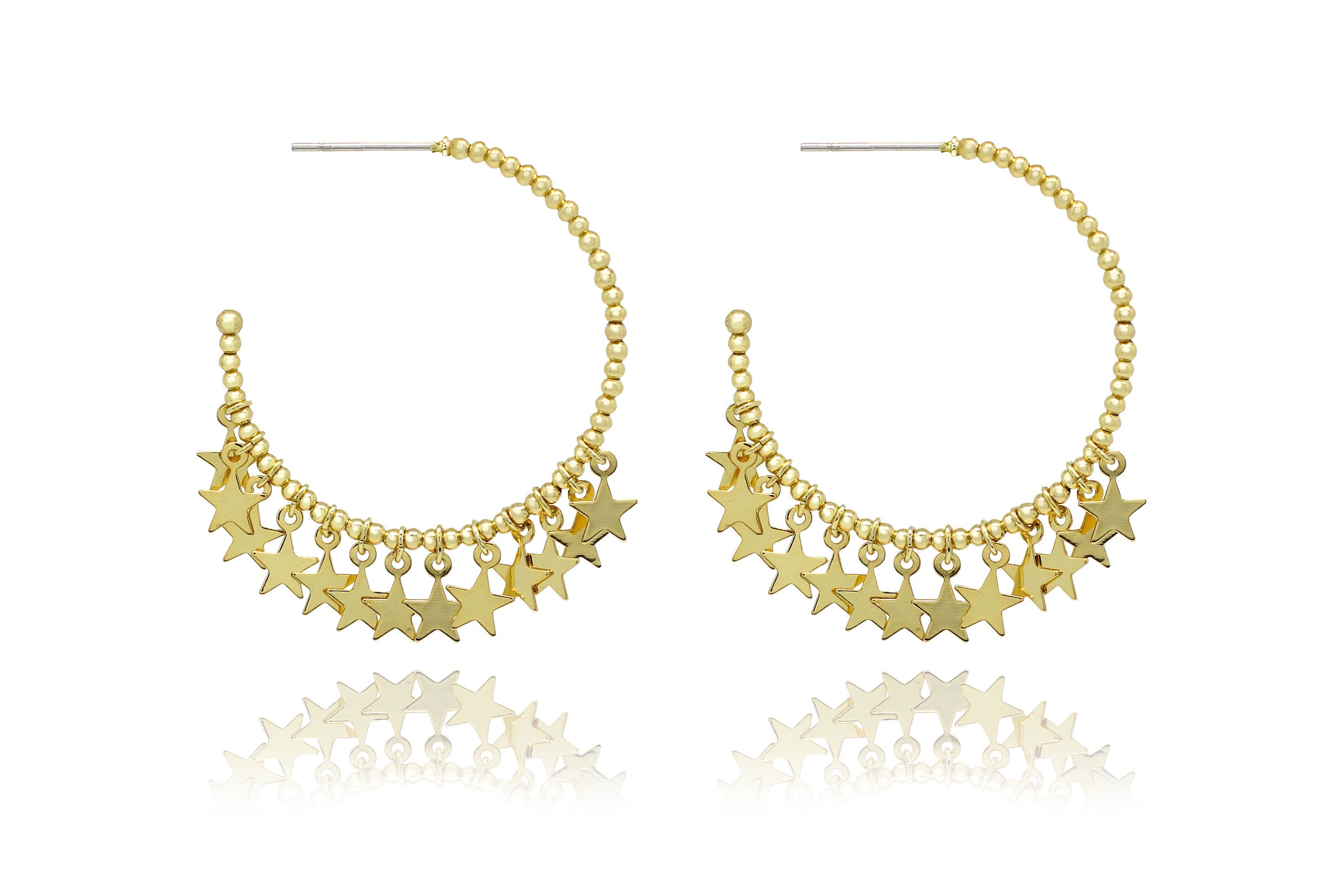 Oralia Multi Star Gold Hoop Earring#color_Gold