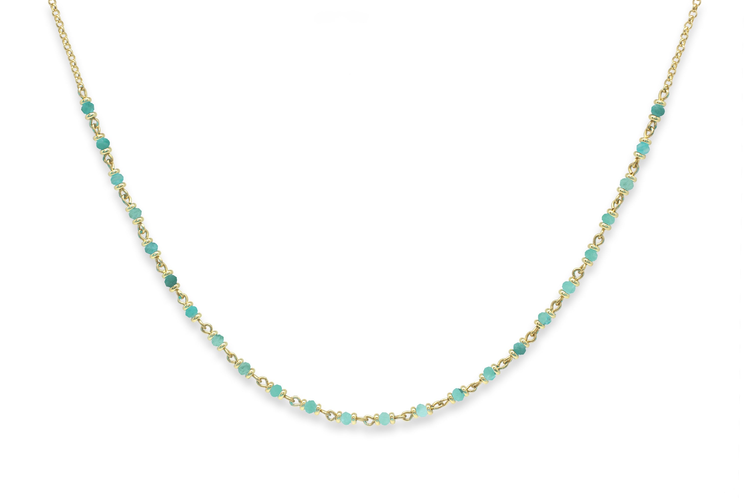 Panacea Amazonite Gold Gemstone Necklace #color_Gold