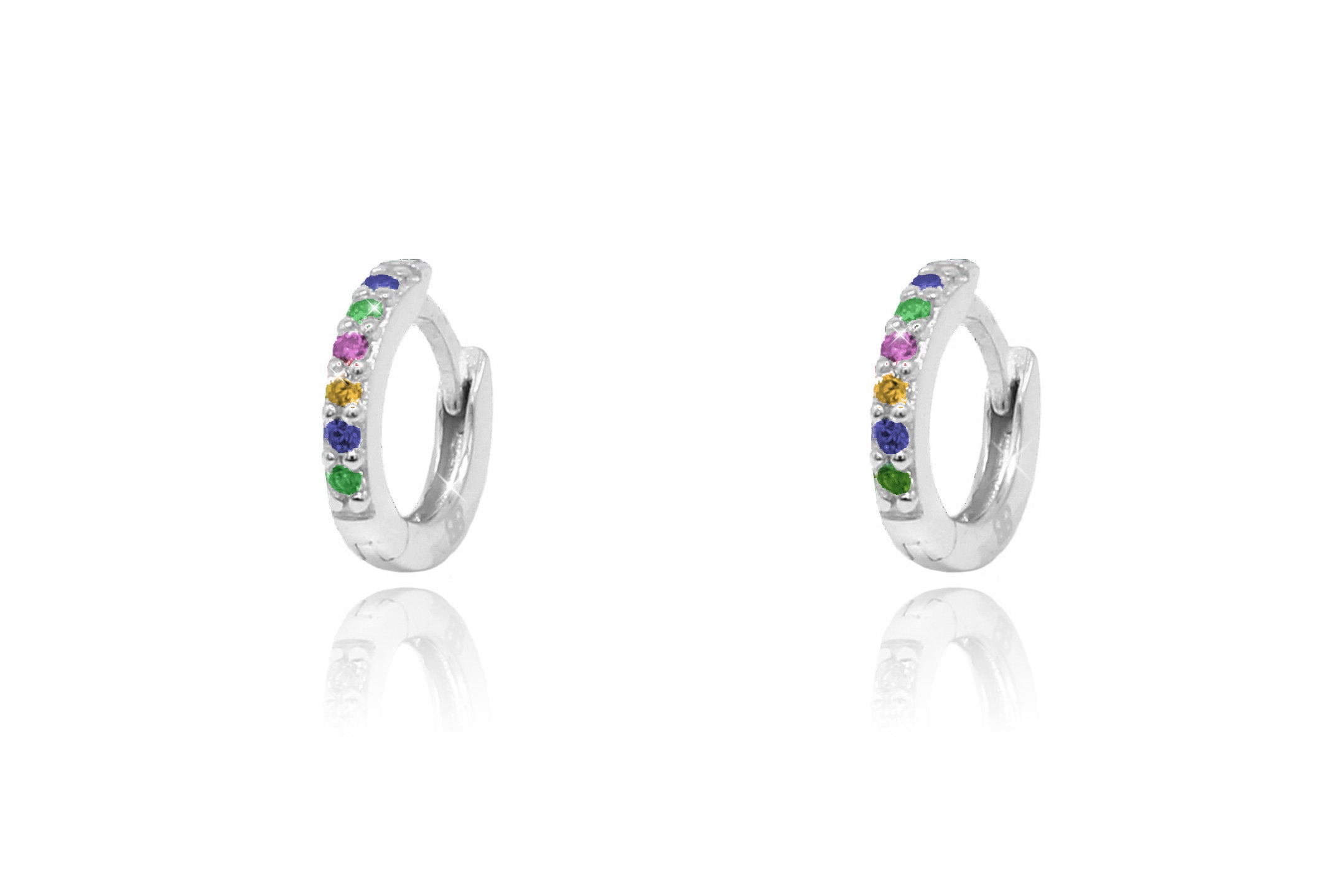 Reddy Multicolour Sterling Silver Huggies #color_silver