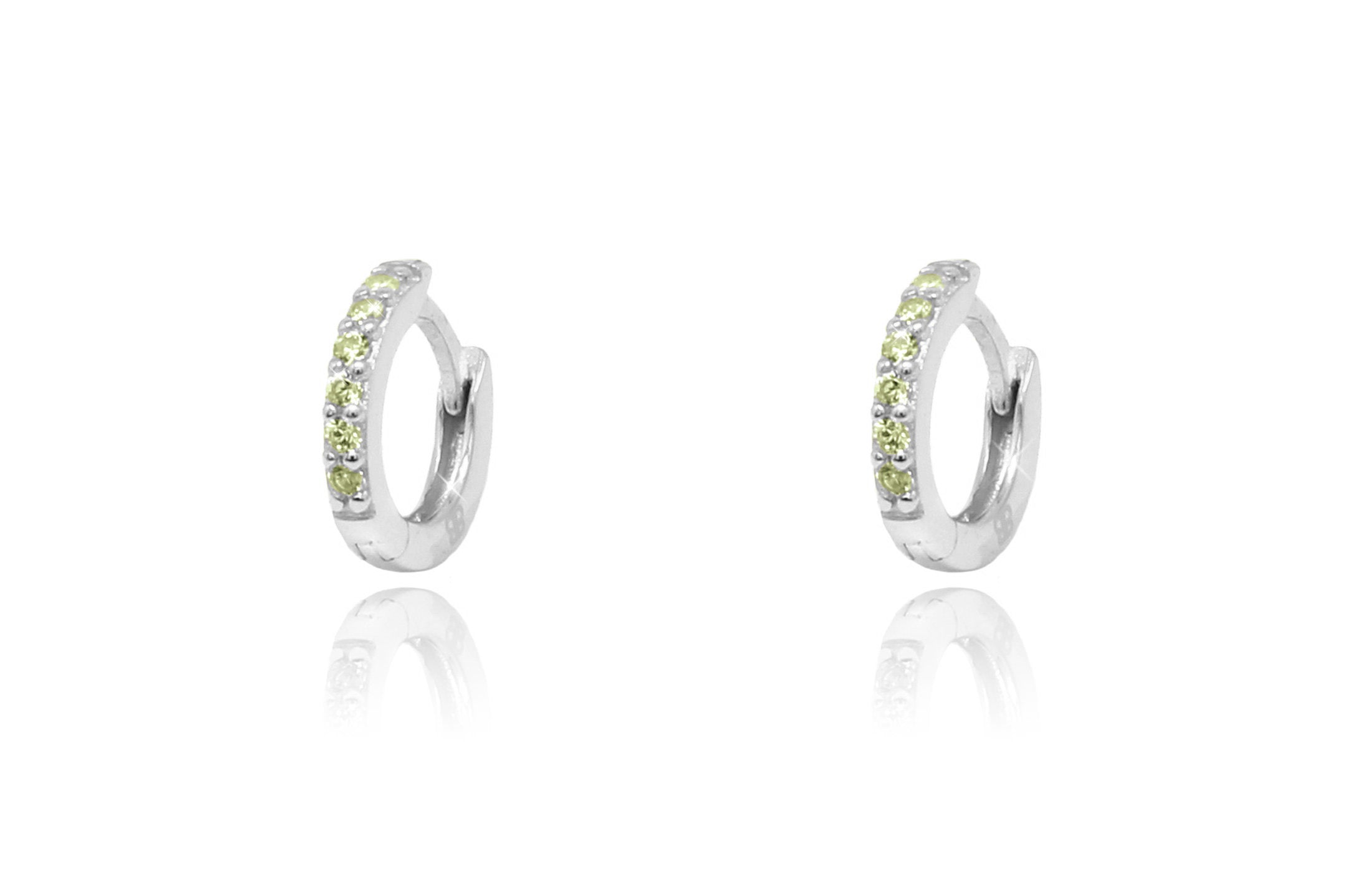 Reddy Peridot Sterling Silver Huggies #color_silver