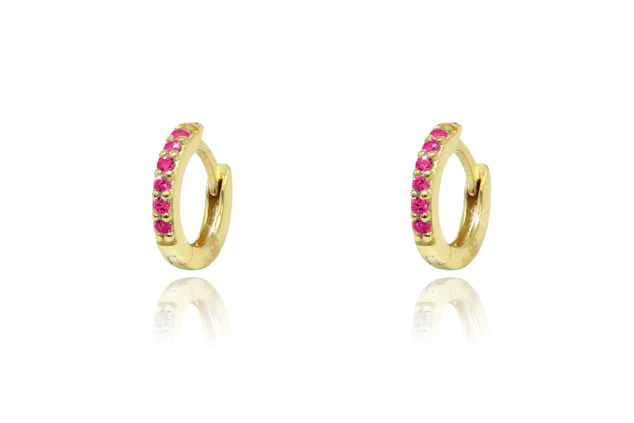 Reddy Ruby Sterling Silver Huggies #color_gold