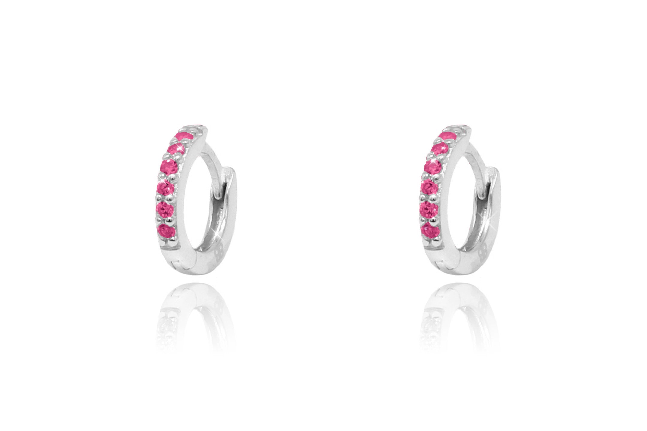 Reddy Ruby Sterling Silver Huggies #color_gold