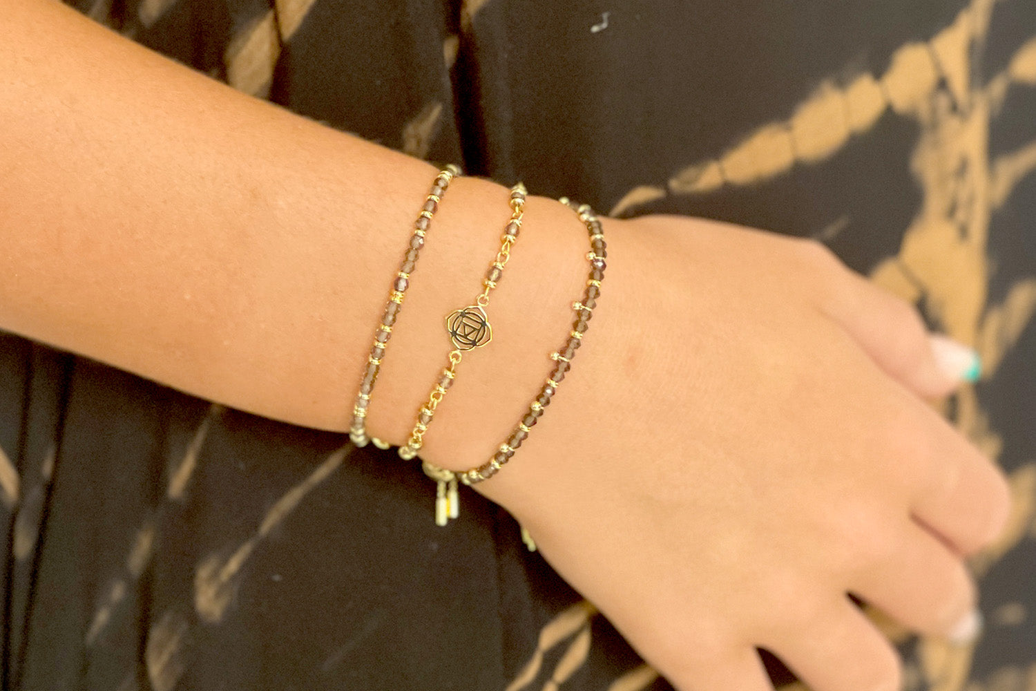Harmony Smokey Quartz Gold Bracelet - Boho Betty