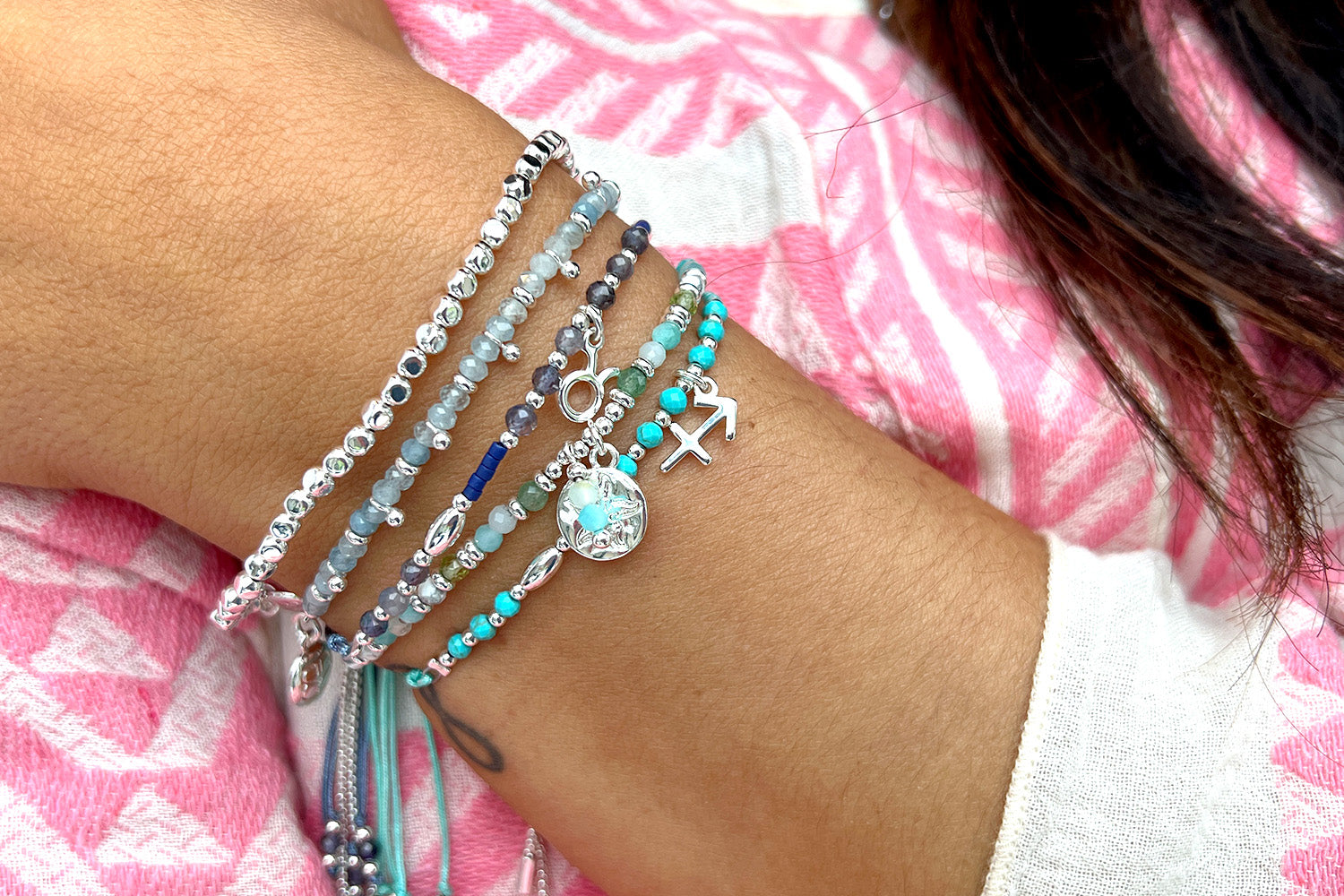 Mystical Amazonite Silver Bracelet - Boho Betty