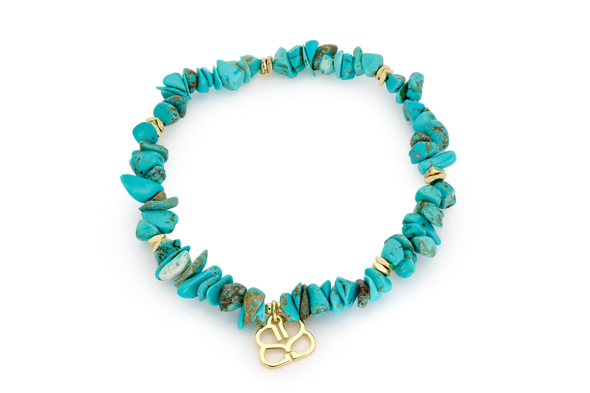 Sana Turquoise Howlite Gold Crystal Bracelet