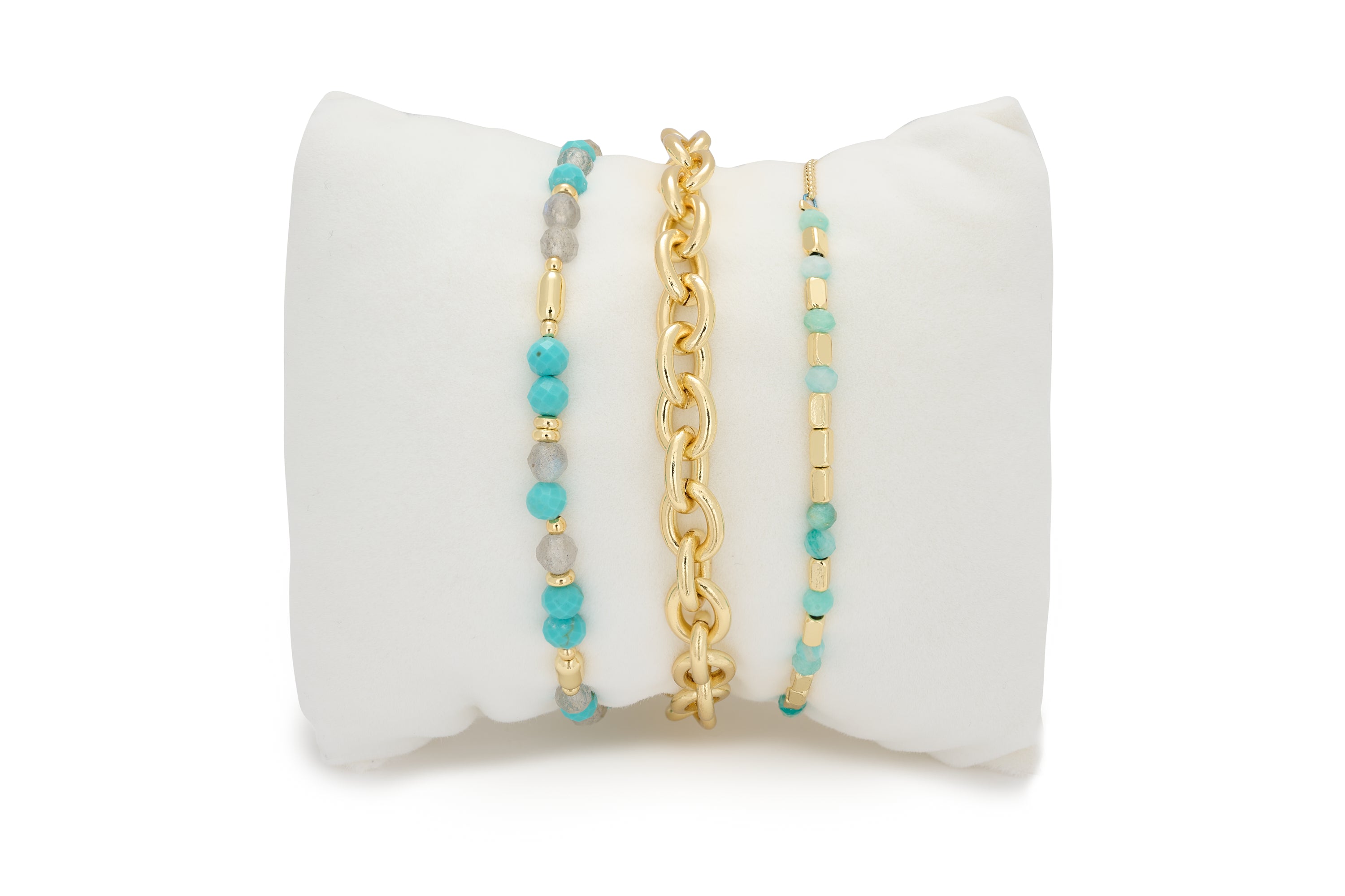 Azula 3 Layer Gemstone Bracelet Stack - Boho Betty