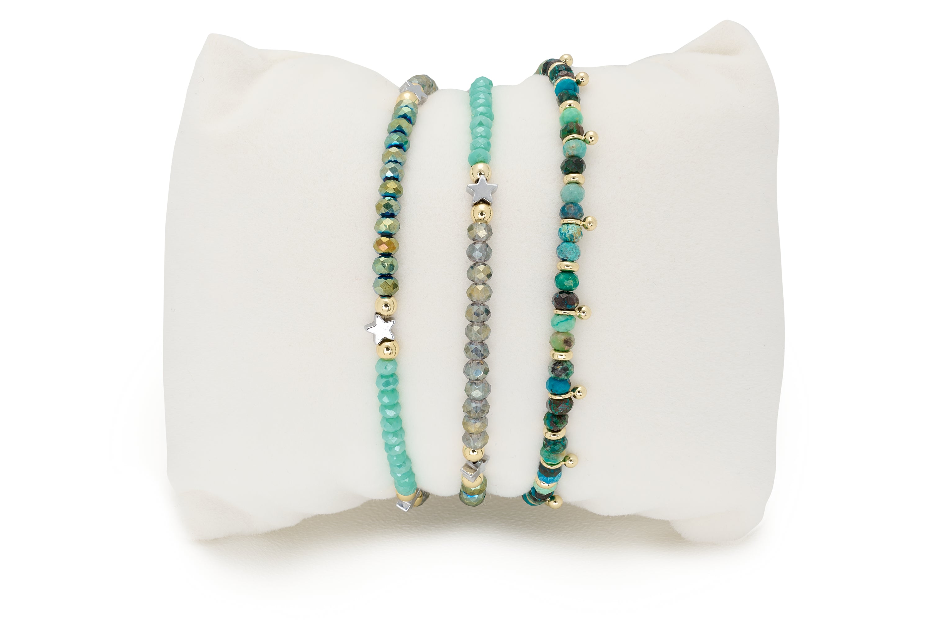 Gild 2 Layer Gemstone Bracelet Stack - Boho Betty