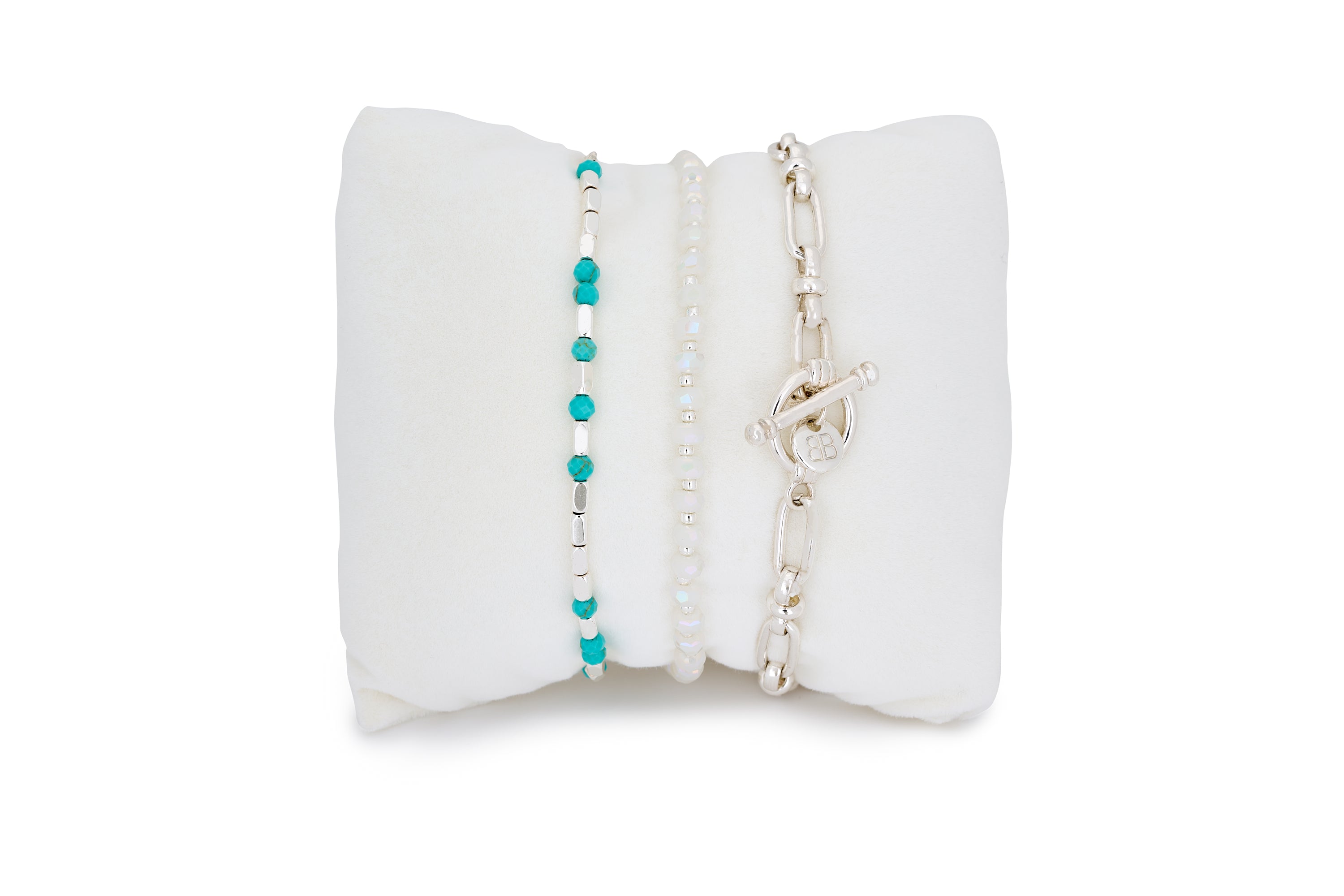 Skiathos Turquoise 3 Layer Bracelet Stack - Boho Betty