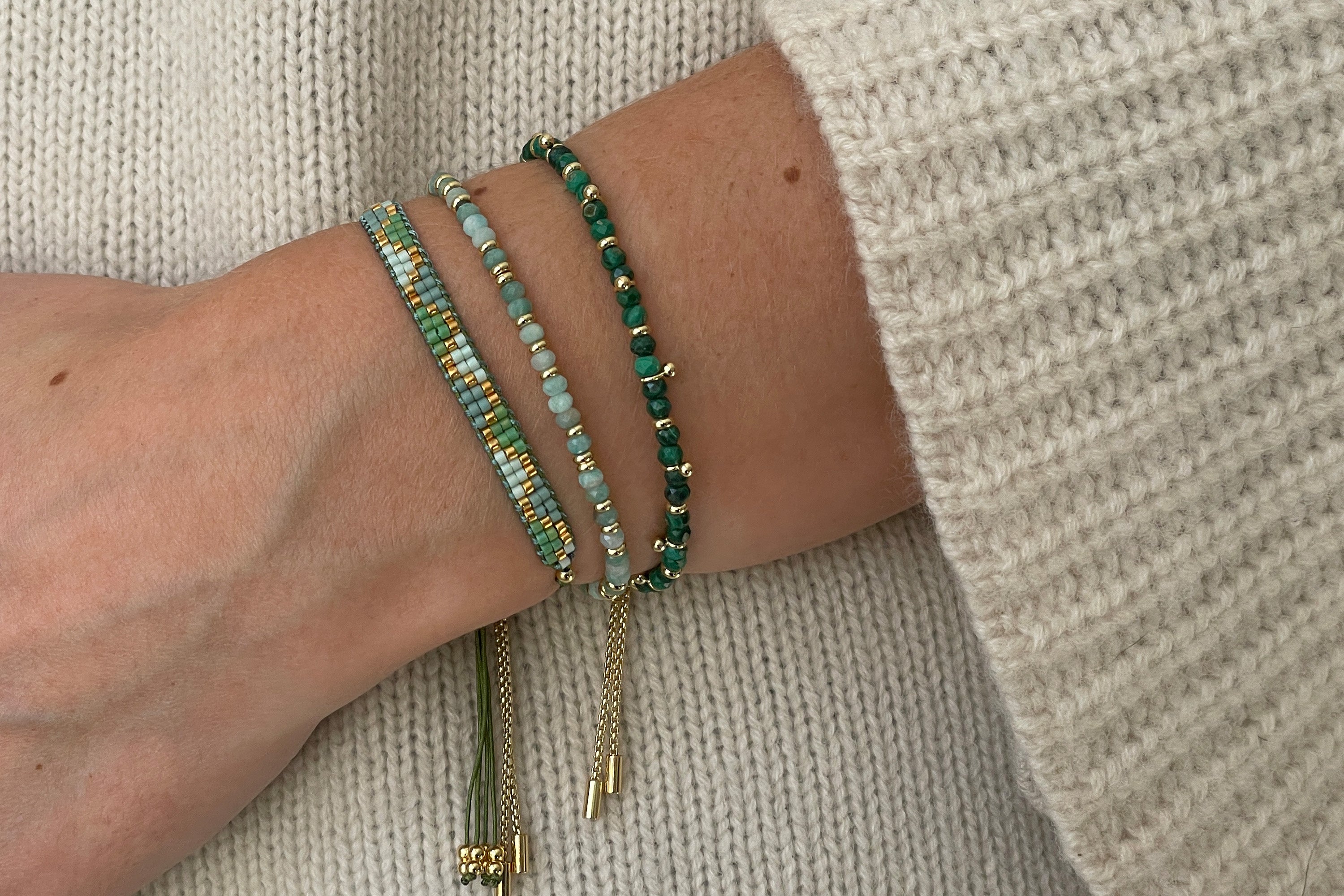 Forrest Beaded Bracelet Stack - Boho Betty