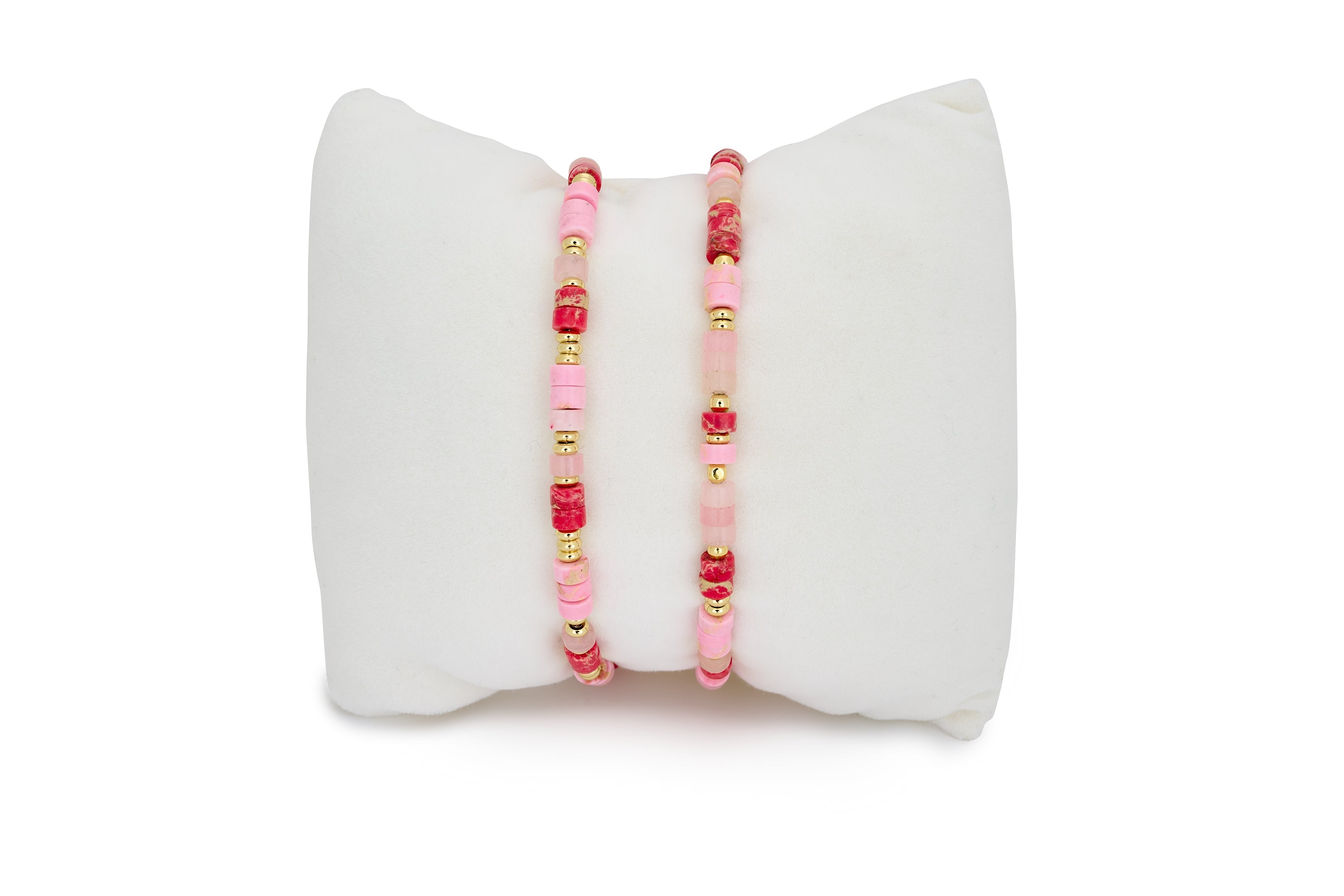 Gina Pink Gold Bracelet Stack #color_pink