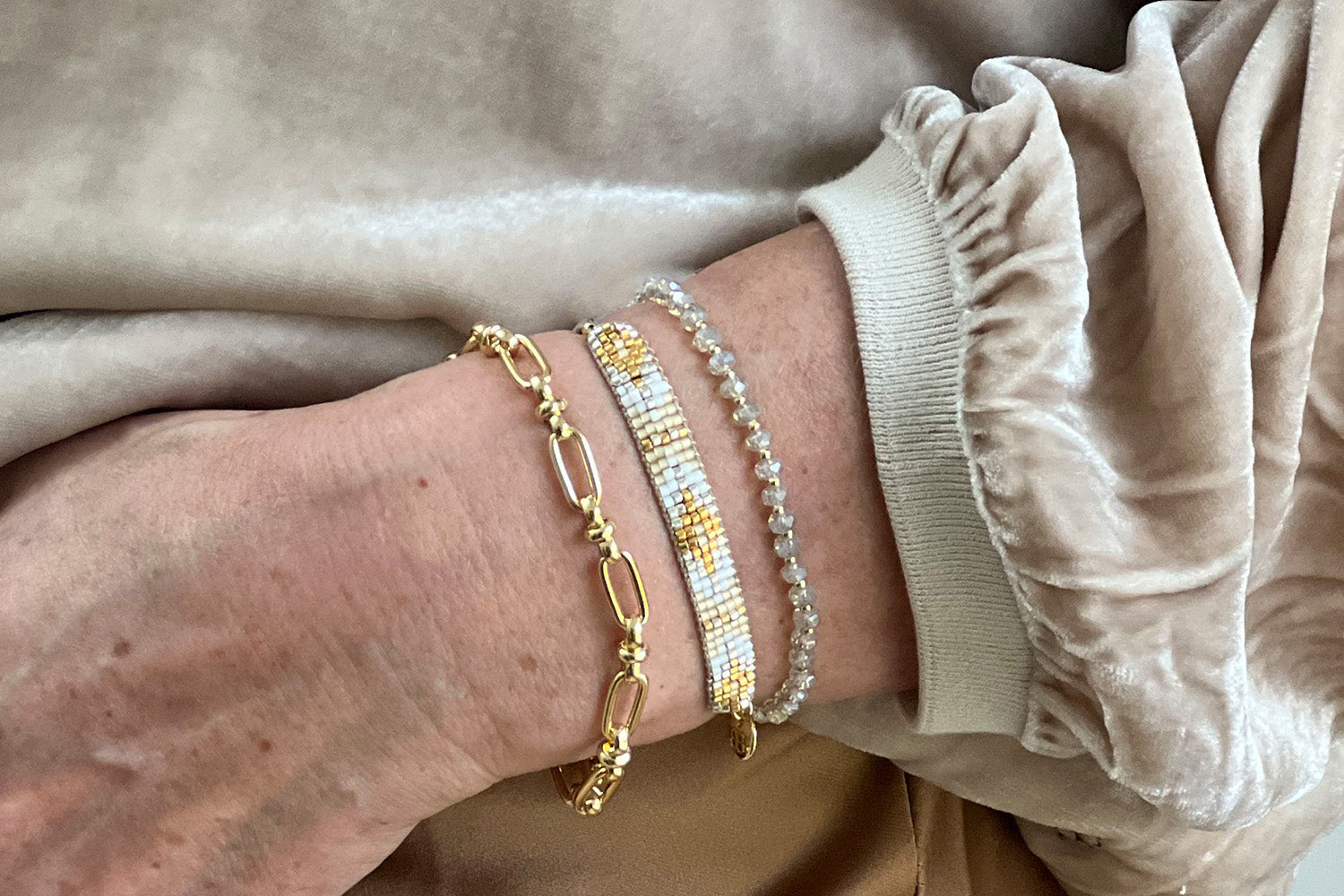 Lepus Gold 3 Layer Bracelet Stack - Boho Betty