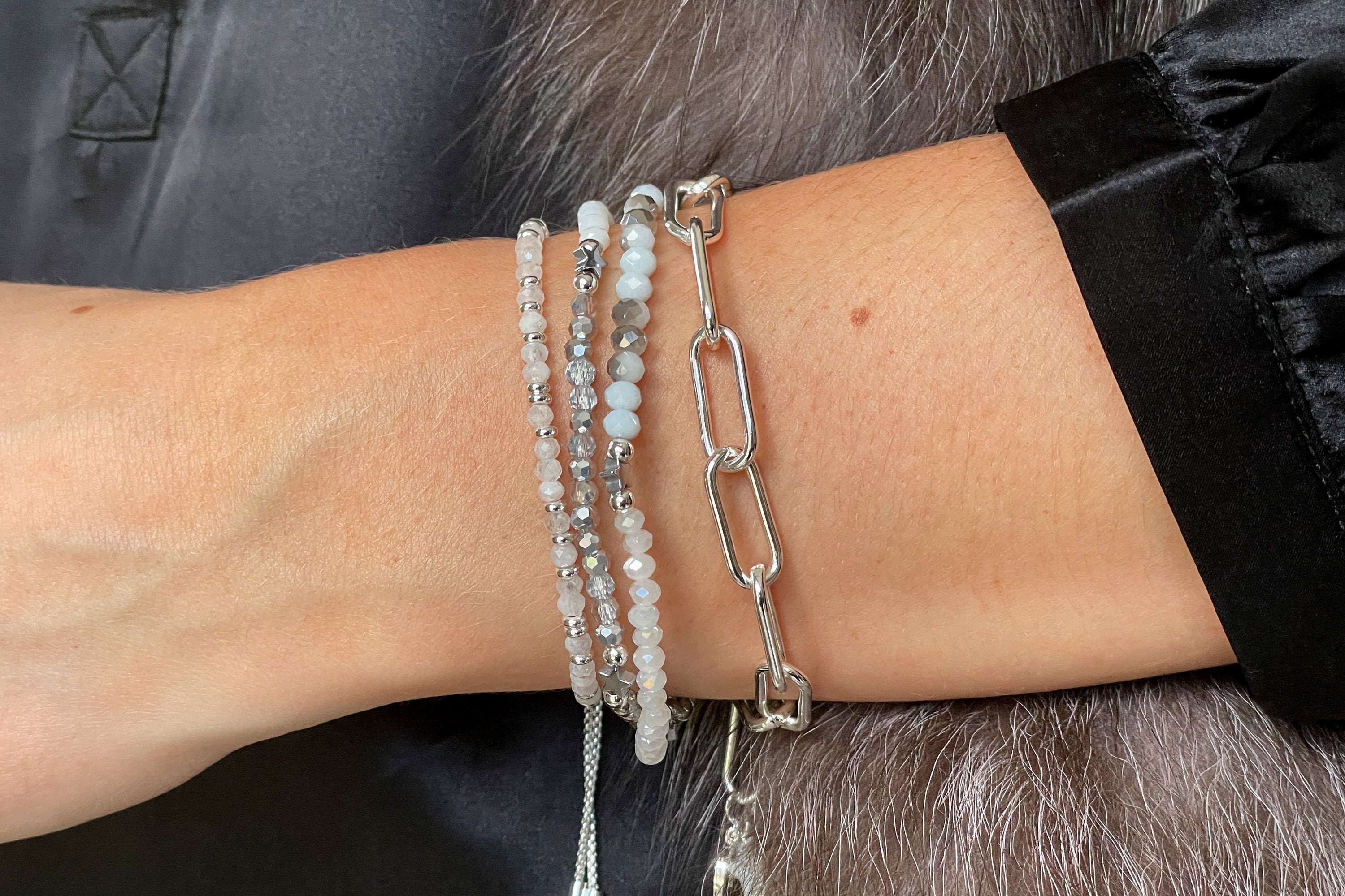 Moonlight Beaded Bracelet Stack - Boho Betty