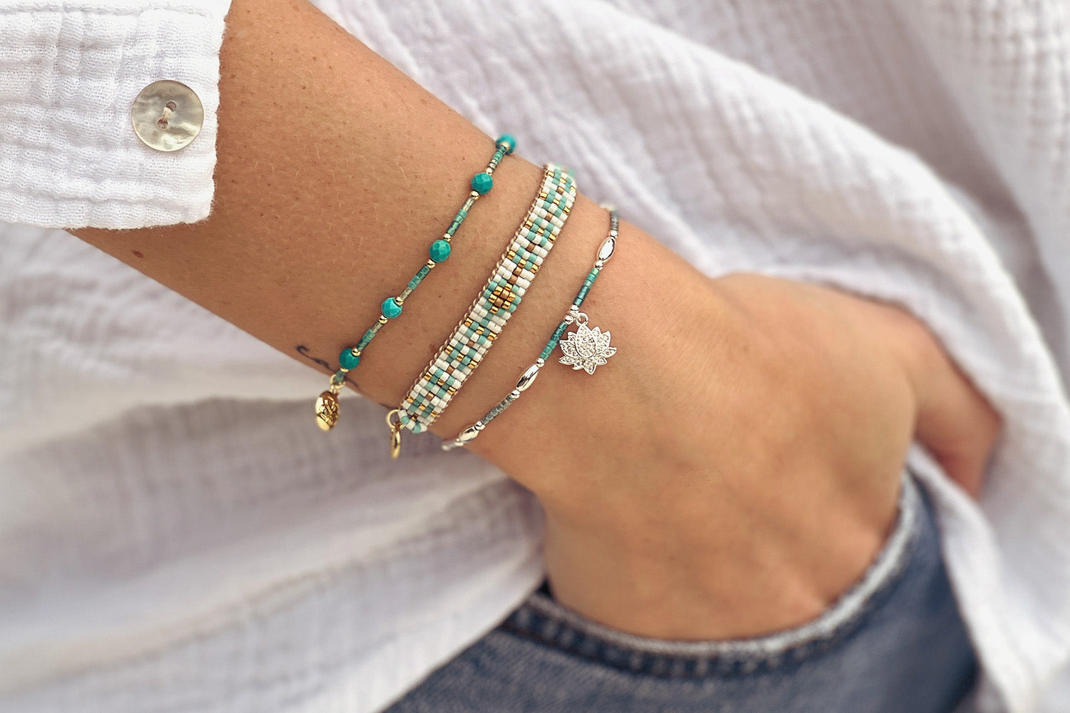 Parisa 3 Layer Bracelet Stack - Boho Betty