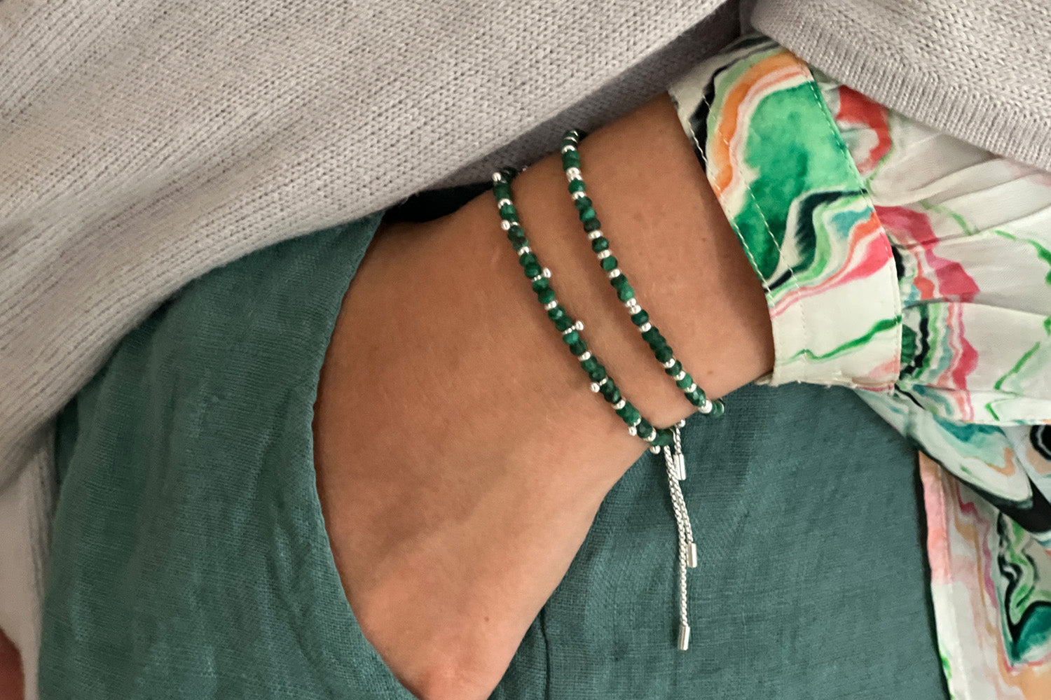 Serenity Malacite Bracelet Stack - Boho Betty