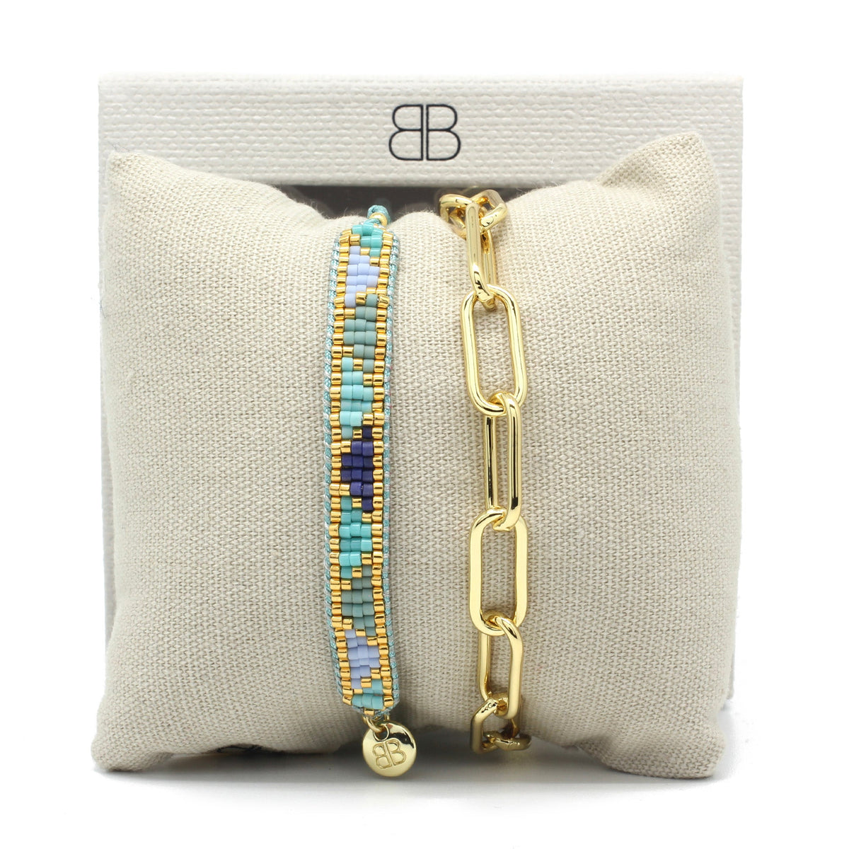 Segen Blue and Gold 2 Layer Bracelet Stack
