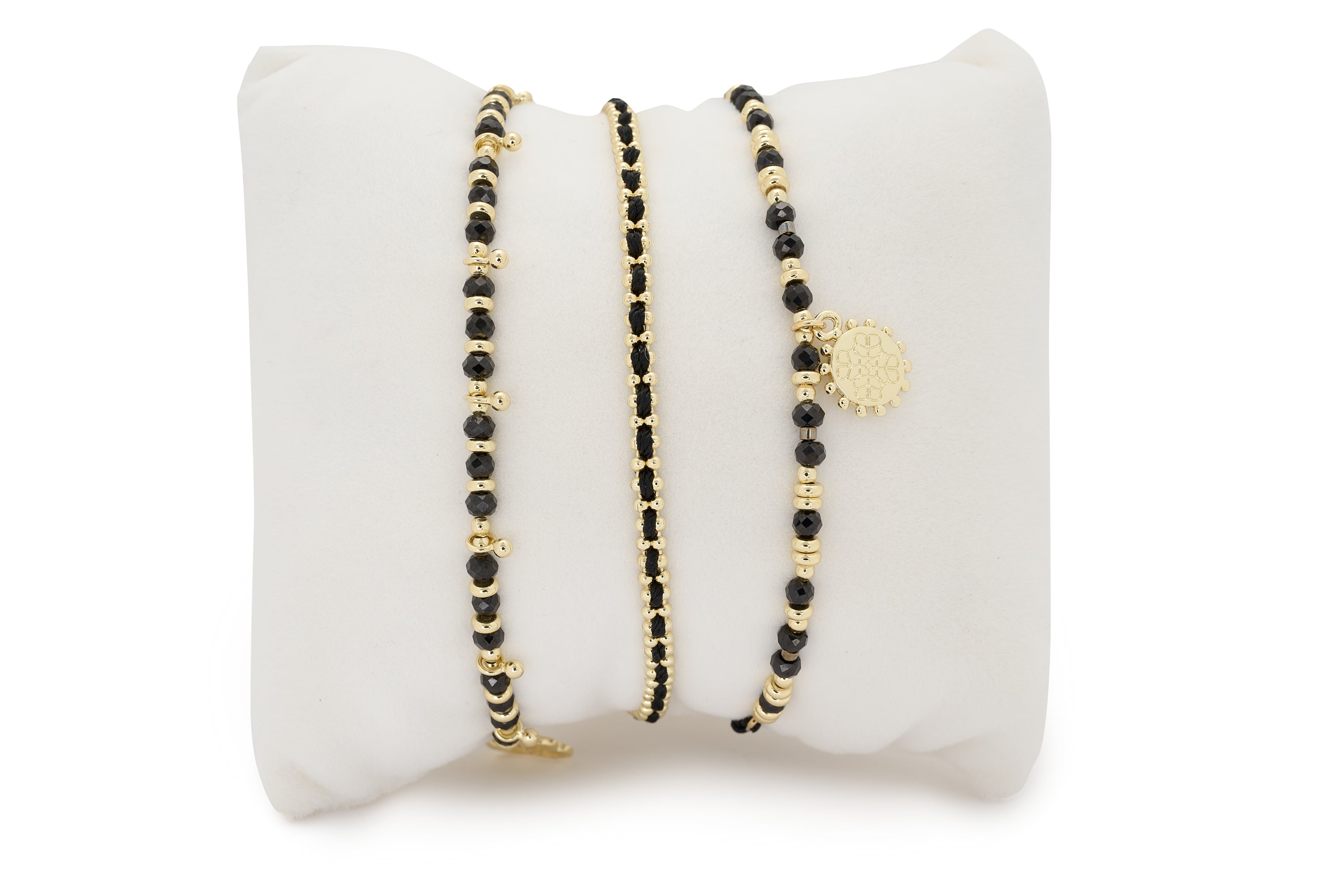 Raven 3 Layer Bracelet Stack - Boho Betty