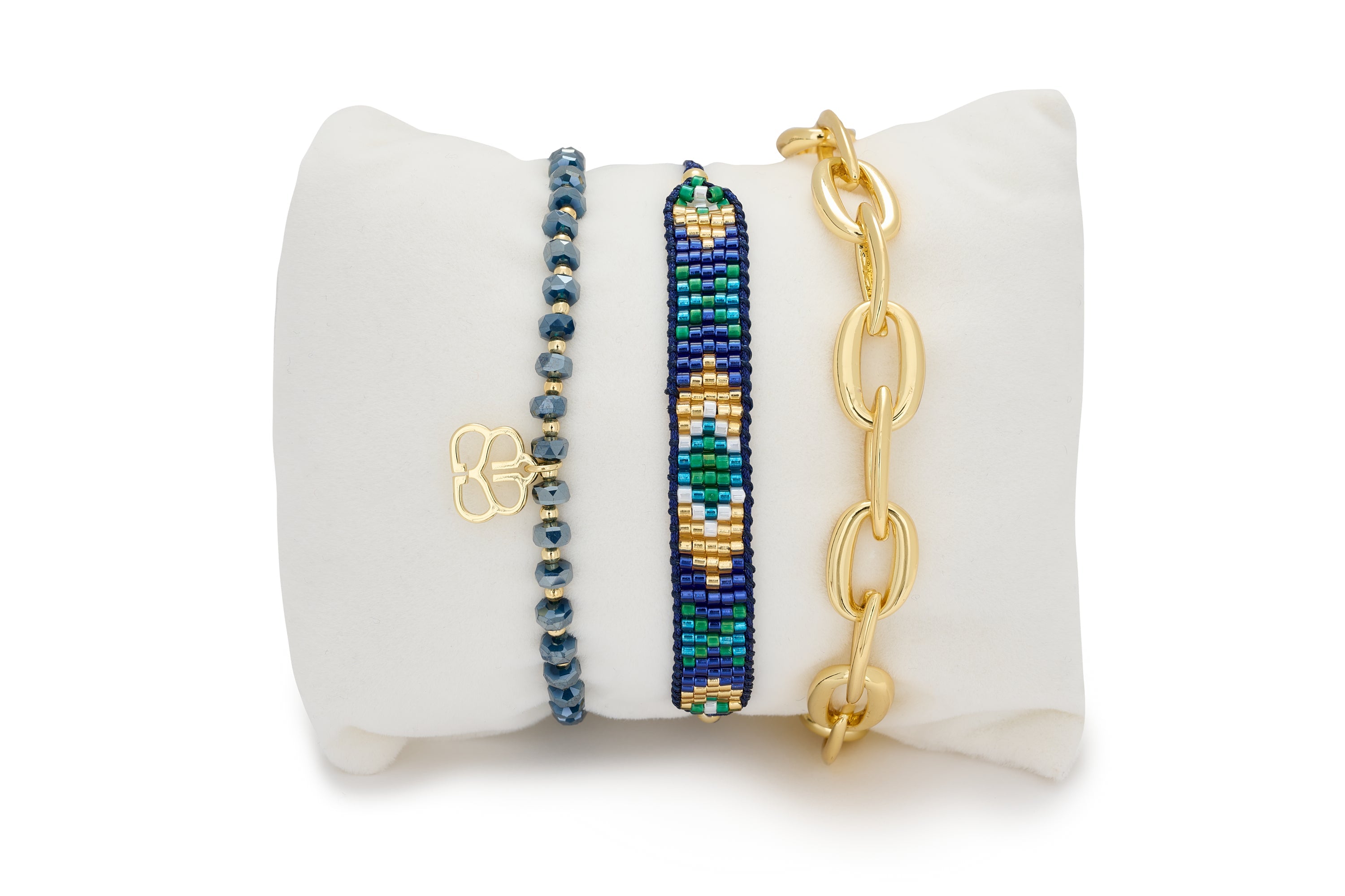 Saxe Navy 3 Layer Bracelet Stack - Boho Betty