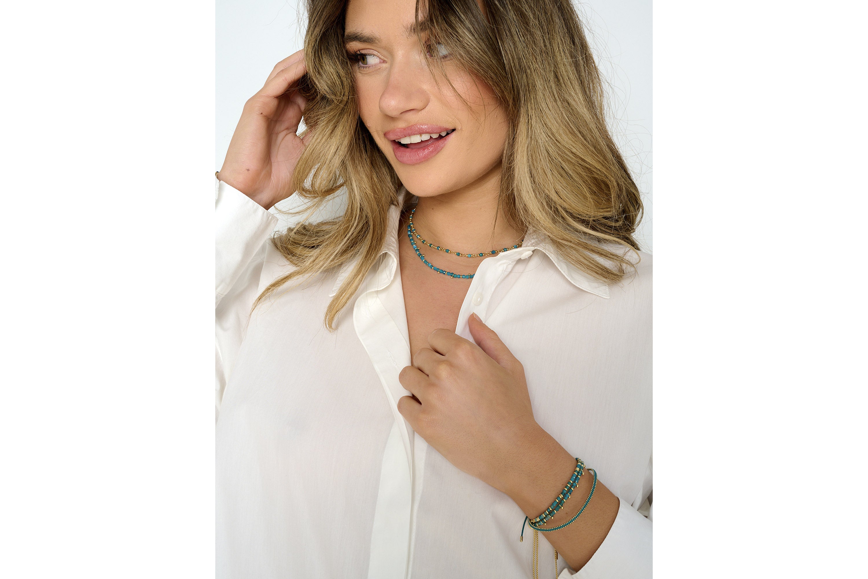 Harmony Apatite Gold Bracelet - Boho Betty